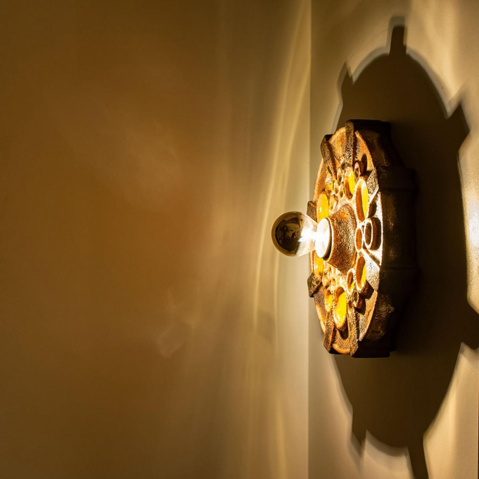 1 von 2 Orange Brown Star Wall Lights Flush Mounts Kaiser Leuchten, Deutschland (Sonstiges) im Angebot