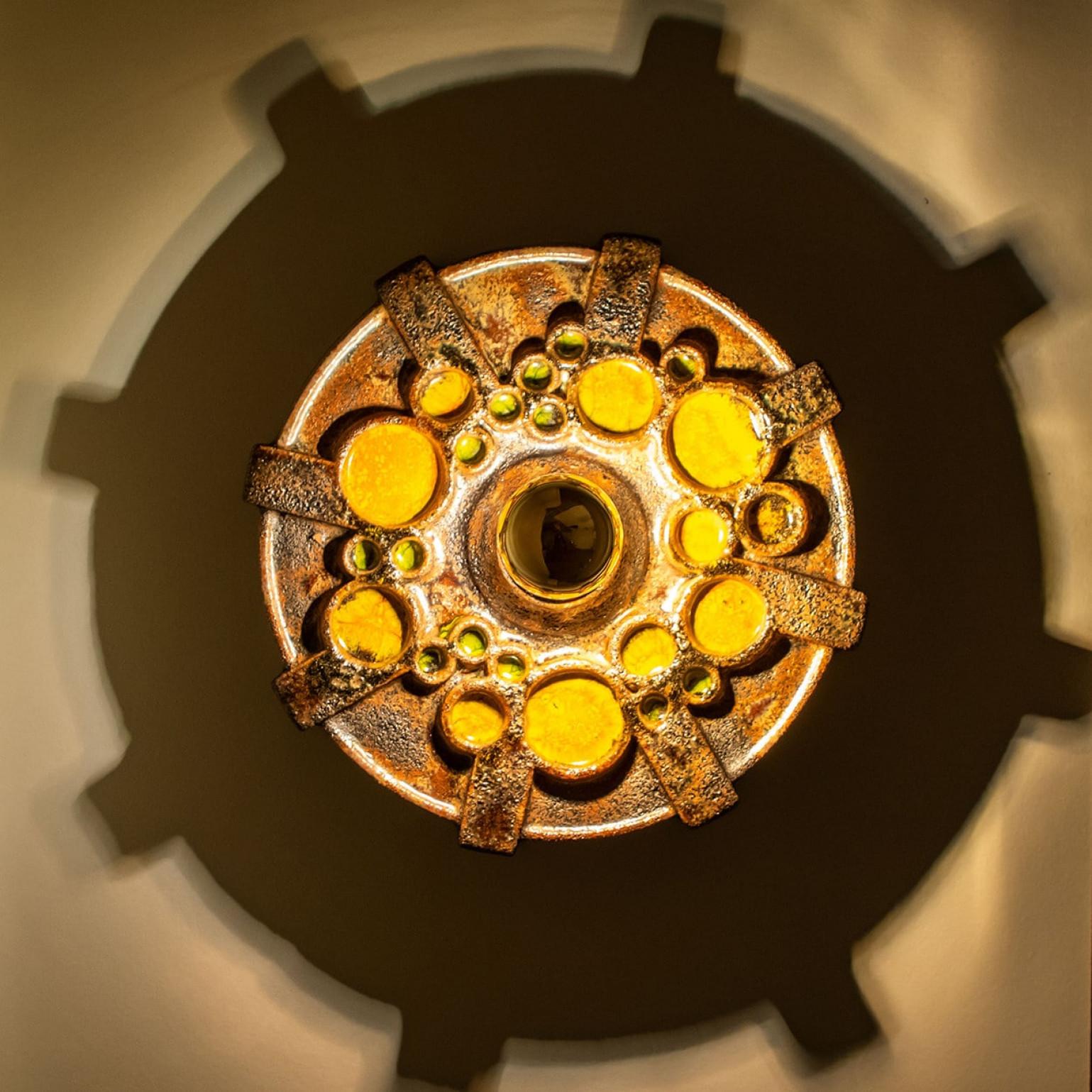 1 von 2 Orange Brown Star Wall Lights Flush Mounts Kaiser Leuchten, Deutschland im Zustand „Gut“ im Angebot in Rijssen, NL