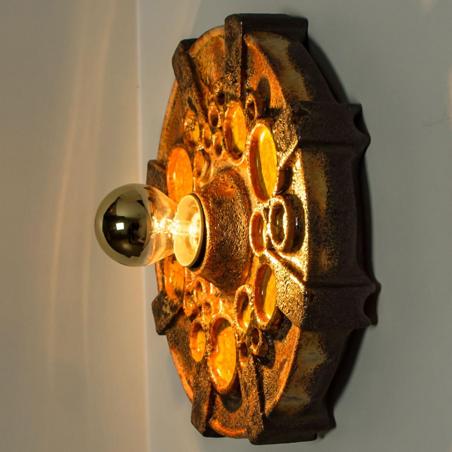 1 von 2 Orange Brown Star Wall Lights Flush Mounts Kaiser Leuchten, Deutschland im Angebot 1