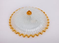 1 of 2 Plafoniera in vetro di Murano arancione, Murano, Italia, 1970