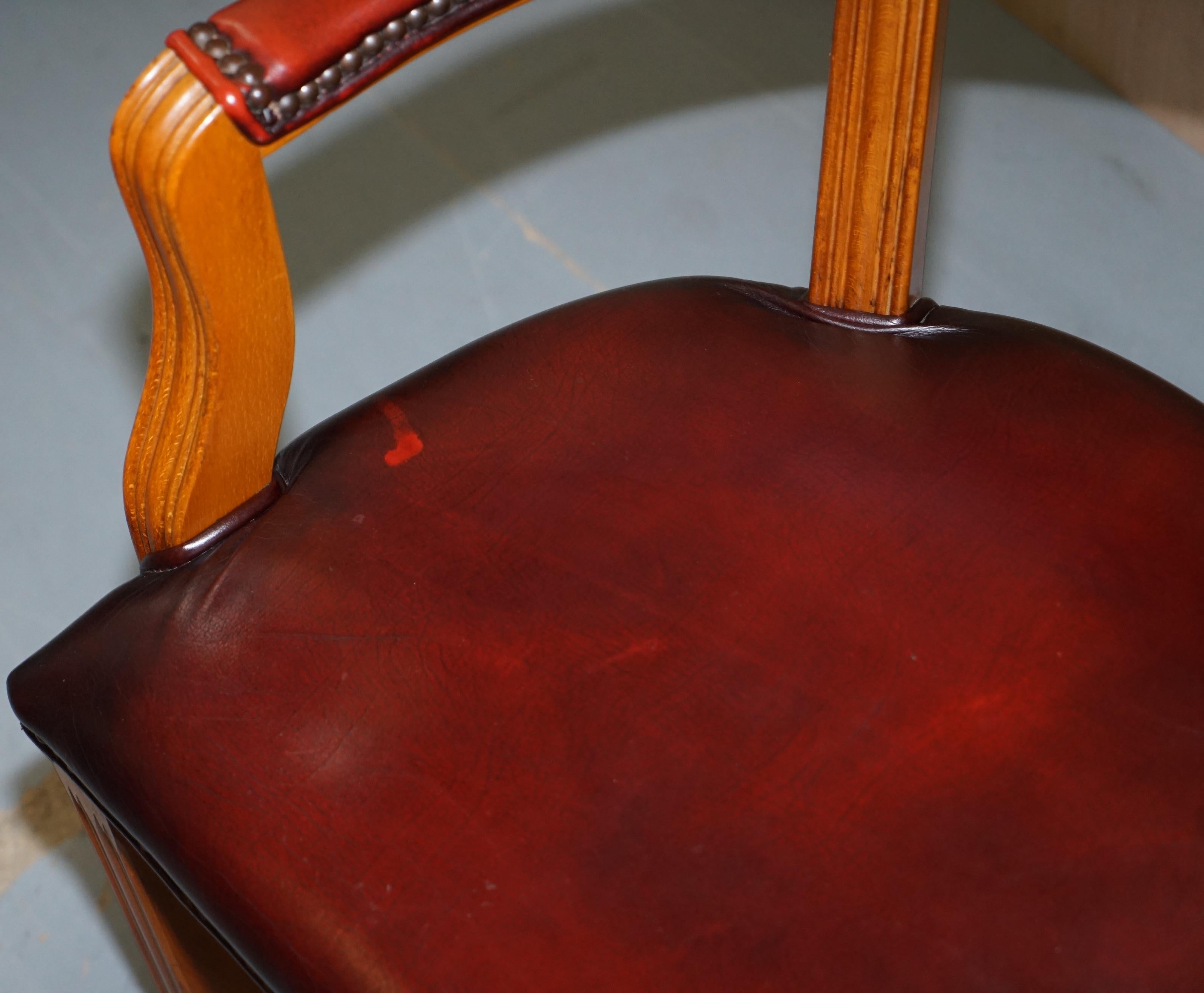 1 of 2 Oxblood Leather House of Chesterfield Court Office Chairs 10