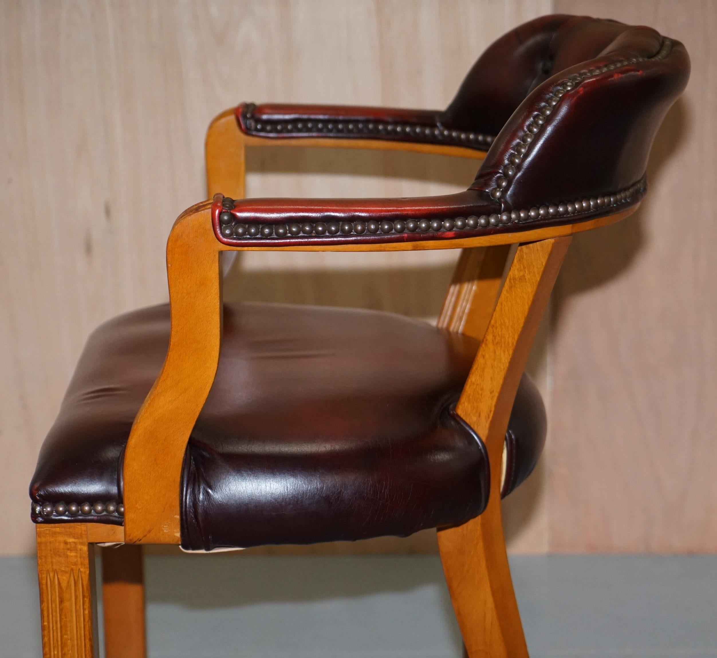 1 of 2 Oxblood Leather House of Chesterfield Court Office Chairs 13