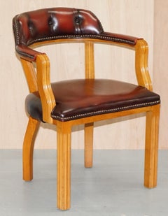 1 of 2 Oxblood Leather House of Chesterfield Court Office Chairs