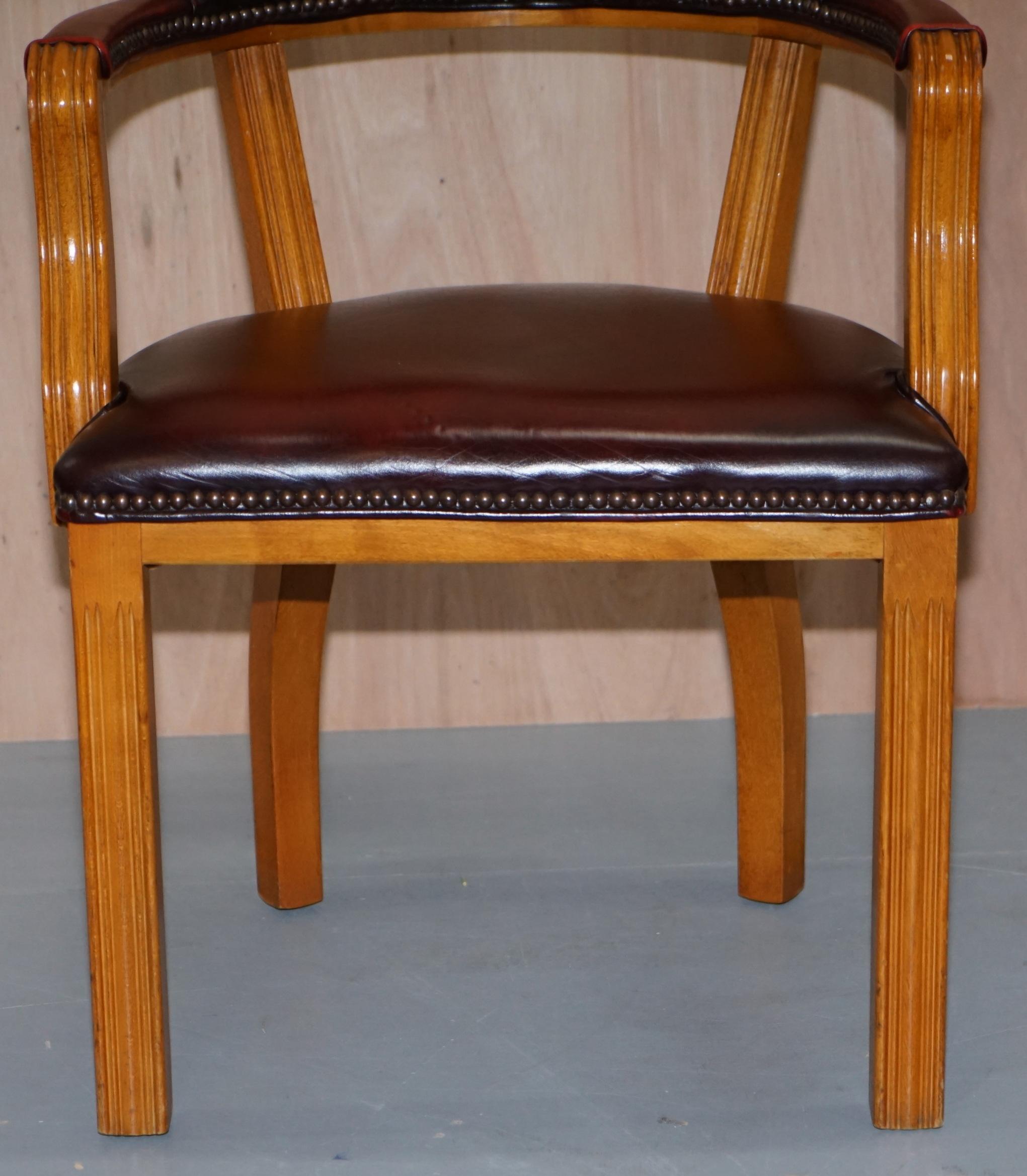 1 of 2 Oxblood Leather House of Chesterfield Court Office Chairs 2