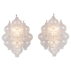 Vintage 1 'of 3' Pair of Kalmar Tulipan Wall Sconces Murano Glass, Austria, Vienna 1960s