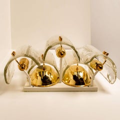 Pair of Extra Large Massive Glass Wall Sconces in the Style of Kalmar