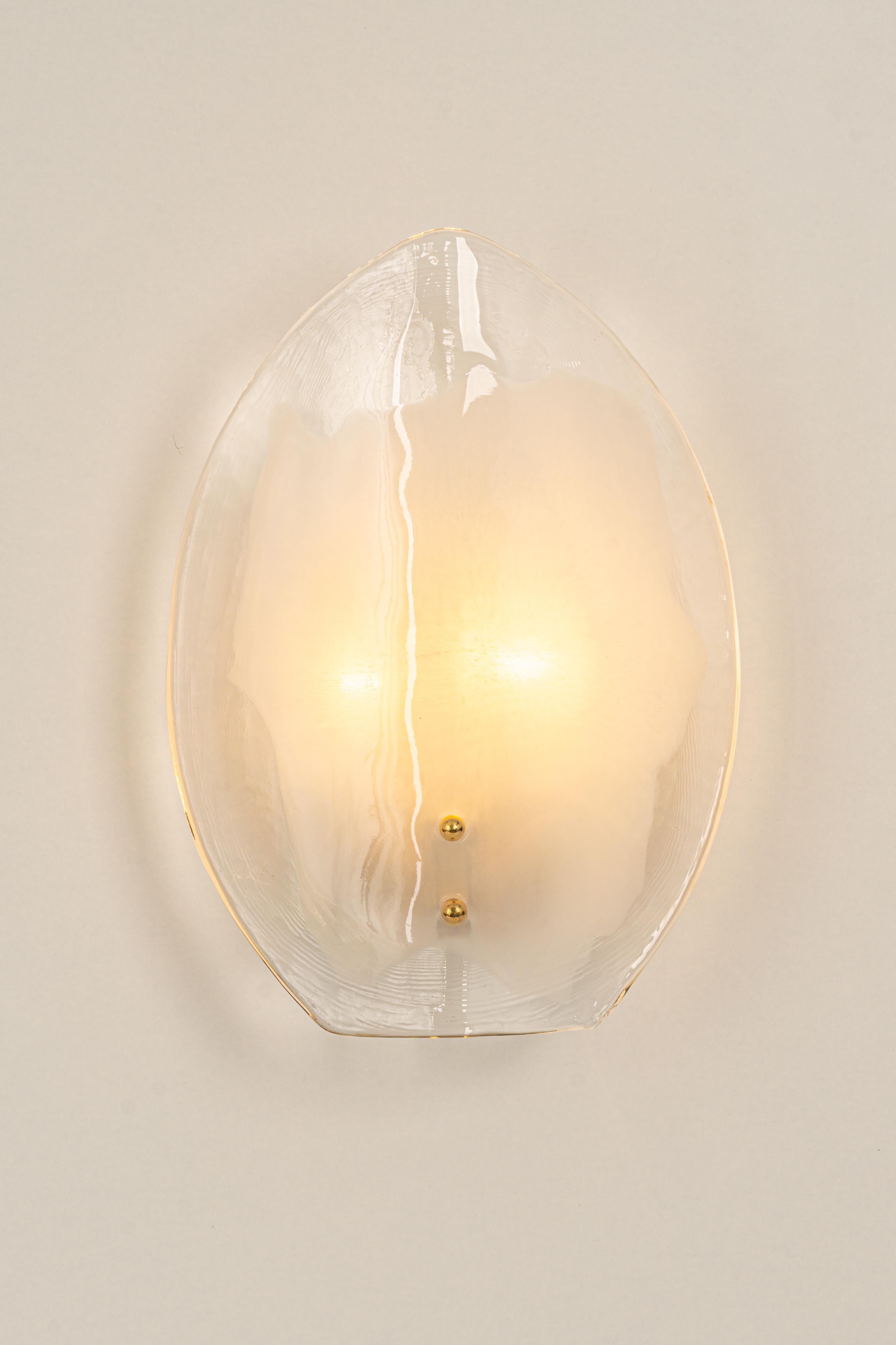1 of 2 Pairs of Kalmar Brass & Murano Glass Sconces Wall Lights, Austria, 1970s For Sale 7