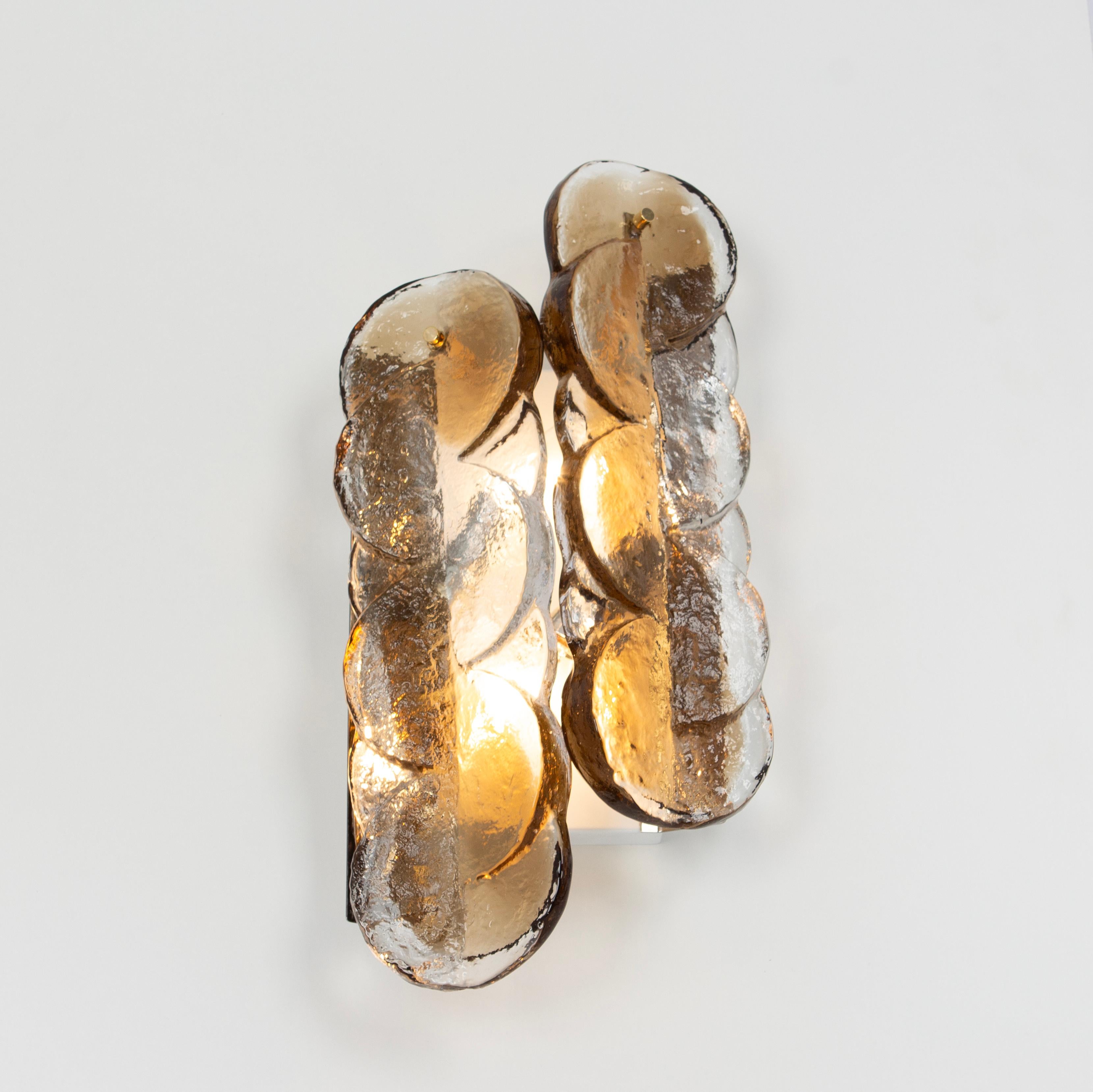 1 of 2 Pairs of Large Kalmar Murano Glass Sconces Wall Lights Citrus, 1960s For Sale 3