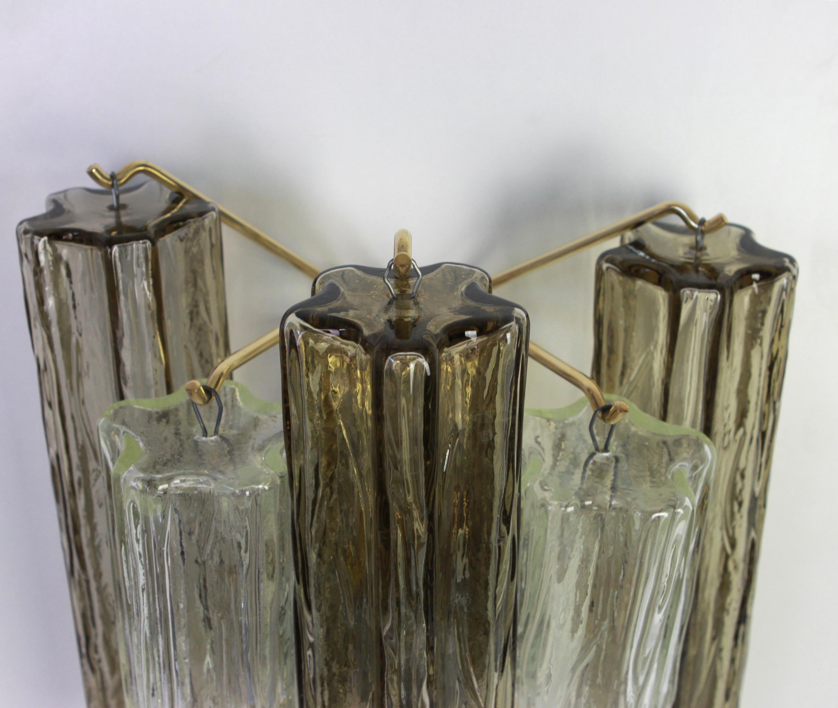Murano Glass 1 of 2 Pairs of Large Kalmar Sconces Wall Lights, Austria, 1960s