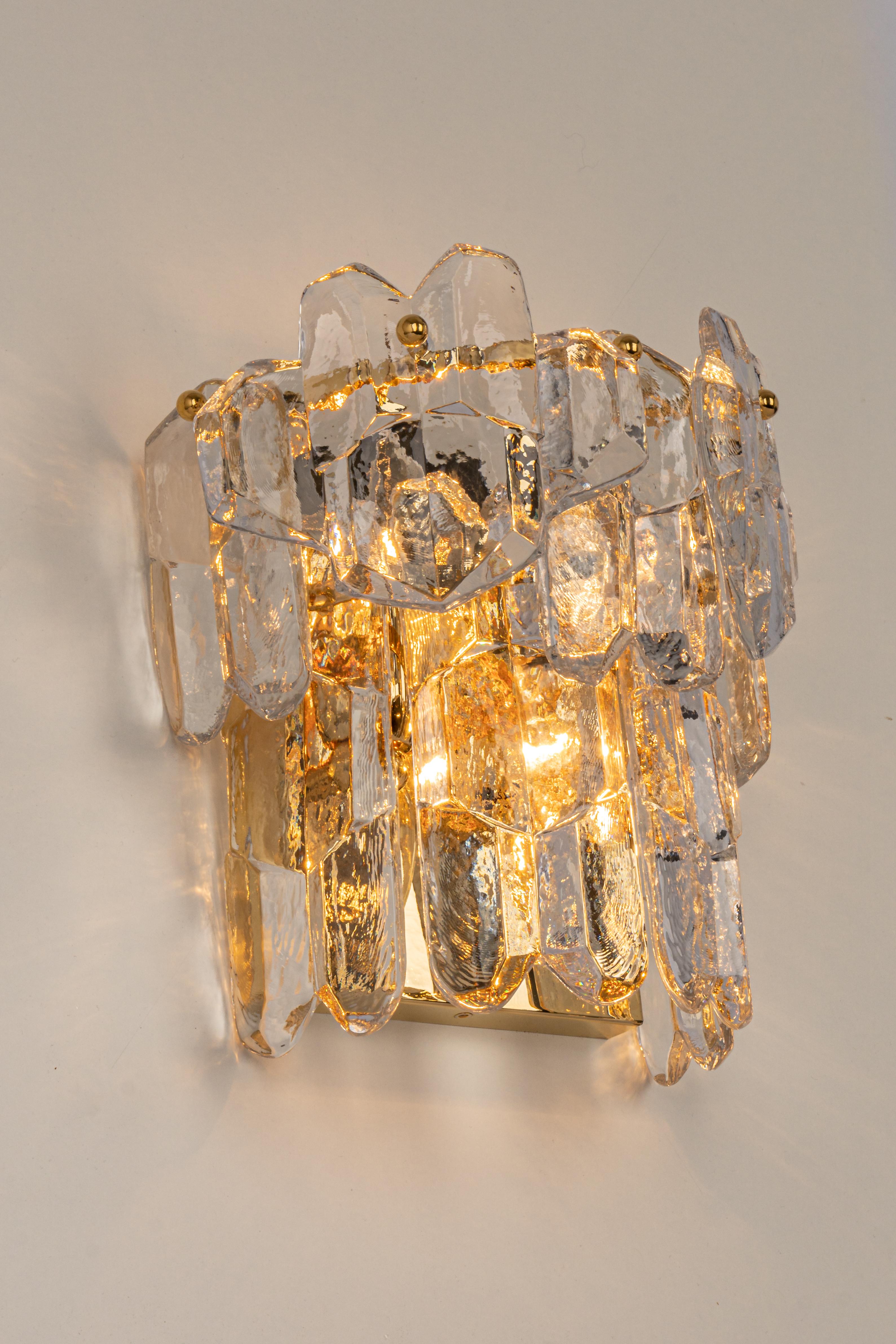 1 of 2 Pairs of Large Kalmar Sconces Wall Lights 'Palazzo', Austria, 1970s For Sale 2