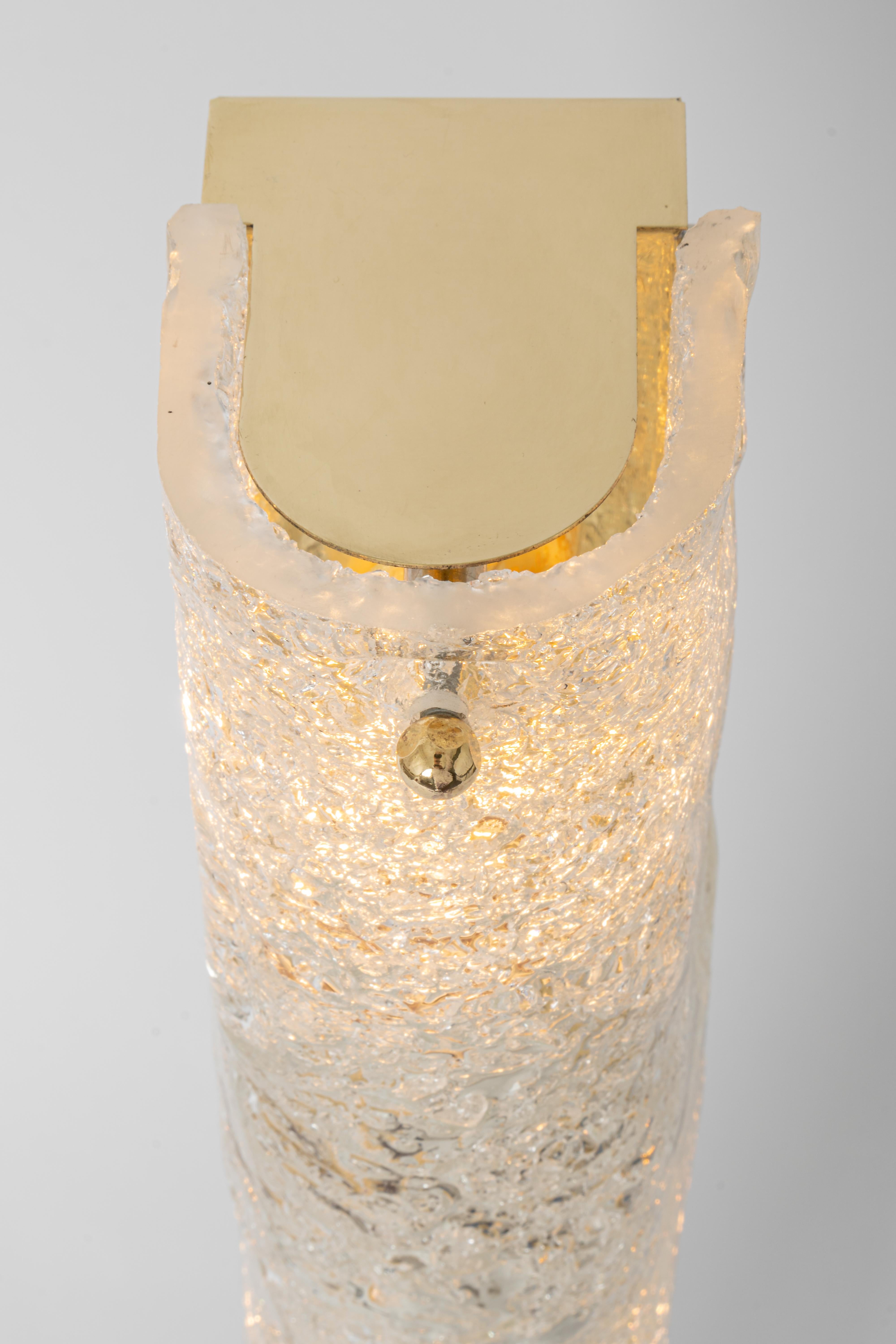 Mid-Century Modern 1 of 2 Pairs of Large Murano Glass Sconces Modernist Wall Light, Germany, 1960s For Sale