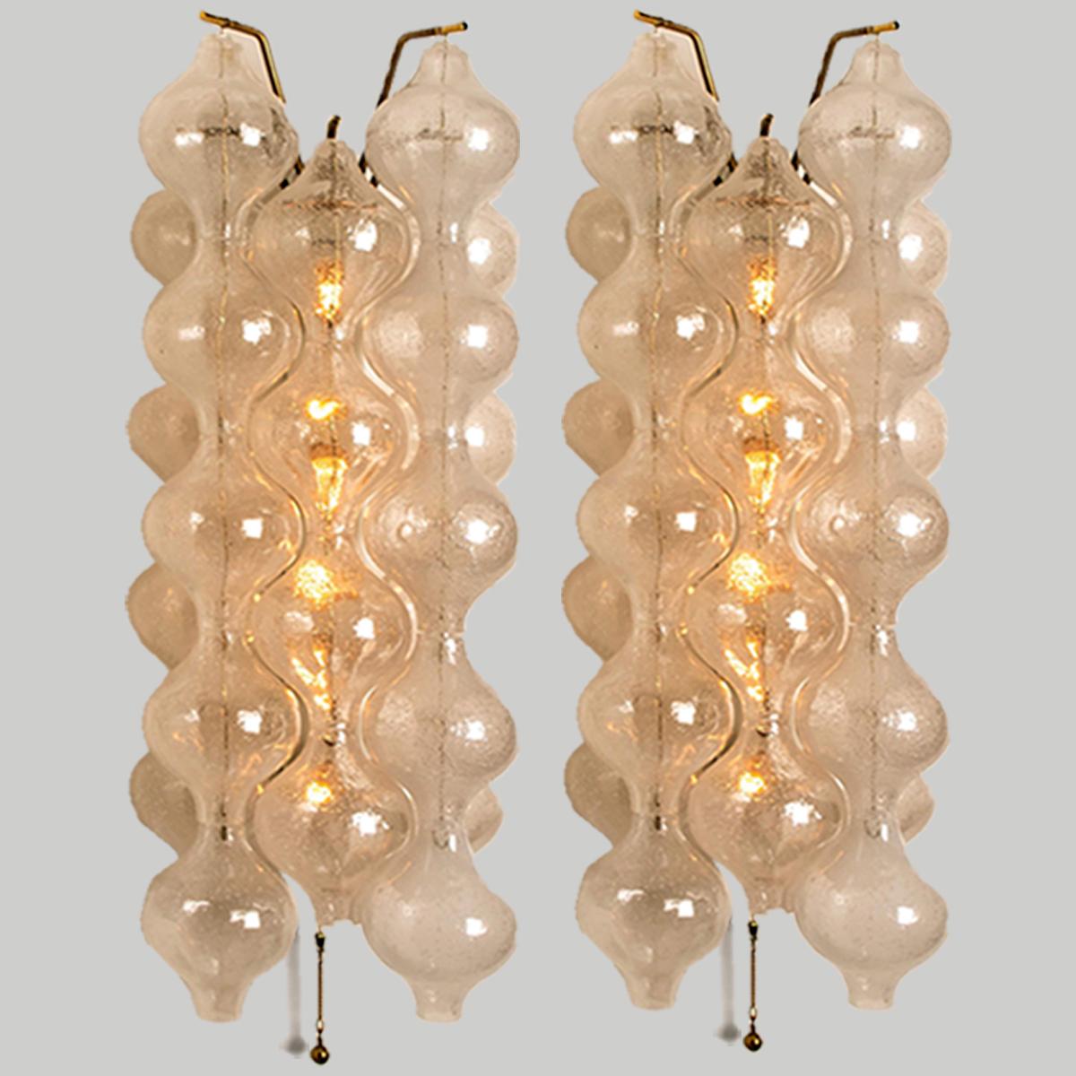 1 of 2  Pairs of Large Tulipan Wall Lamps Sconces by Kalmar 'H 21.2', 1970s 10
