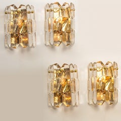 1 of 2 Pairs of Small J.T. Kalmar 'Palazzo' Wall Light Fixtures Gilt Brass