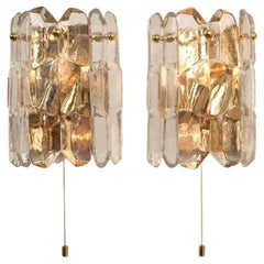 1 of 2 Pairs of Small J.T. Kalmar 'Palazzo' Wall Light Fixtures Gilt Brass