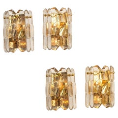 1 of 2 Pairs of Small J.T. Kalmar 'Palazzo' Wall Light Fixtures Gilt Brass