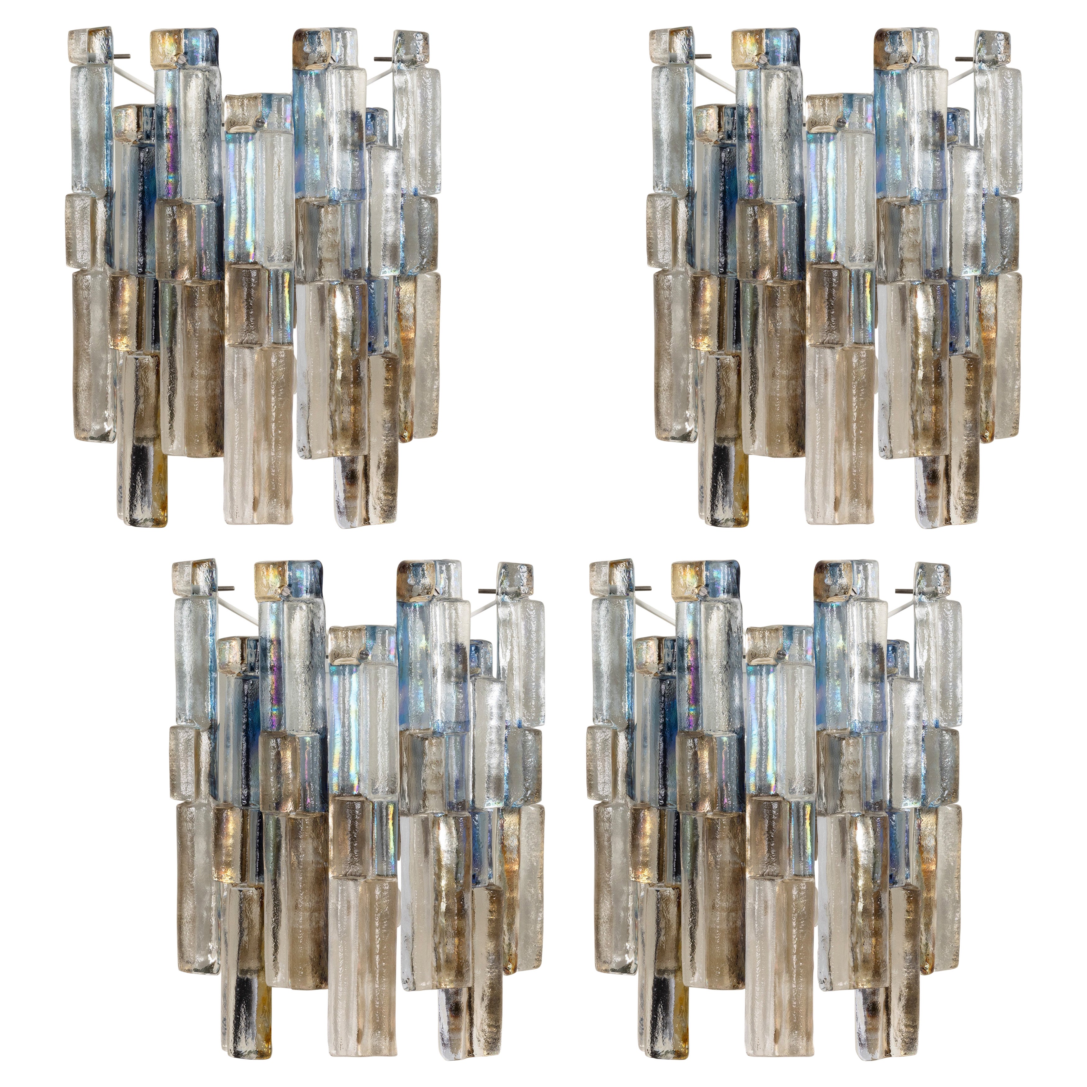 1 di 2 coppie di splendide grandi lampade a parete Kalmar Sconces, Austria, anni '60