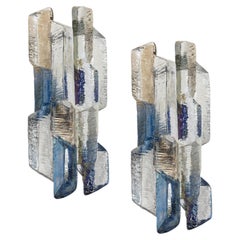 1 des 2 paires de superbes grandes appliques Kalmar Lighting, Autriche, années 1970