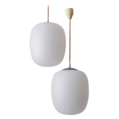 1 de 2 Lampe à suspension Düren par Wilhelm Wagenfeld pour Peill & Putzler Allemagne années 1950