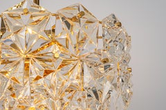 1 of 3 Petite Chandeliers, Brass and Crystal Glass by Kinkeldey, Germany, 1970s