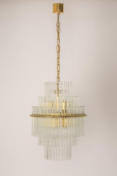 1 di 2 Petite Crystal Glass Rod Pendant Light, Germania, anni '70