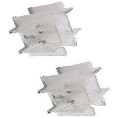 1 von 2 kleinen Wandleuchten aus Glas Entworfen von Carlo Nason für Kalmar, 1960er Jahre