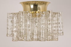 1 von 2 kleinen Muranoglasröhren, Einbaubeleuchtung von Doria, Deutschland, 1970er Jahre