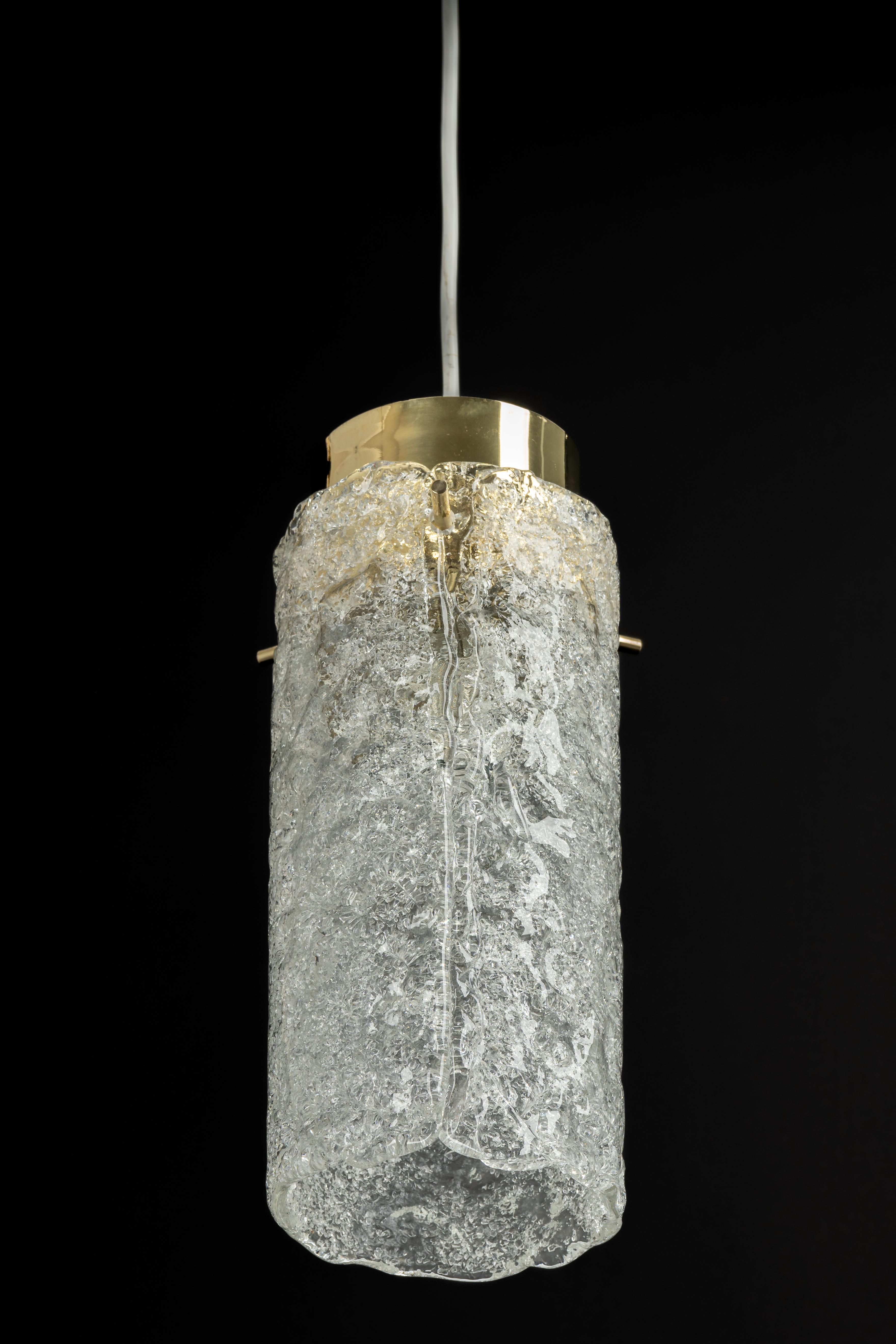 Austrian 1 of 2 Petite Murano Pendant Lights by Hillebrand, 1960s For Sale