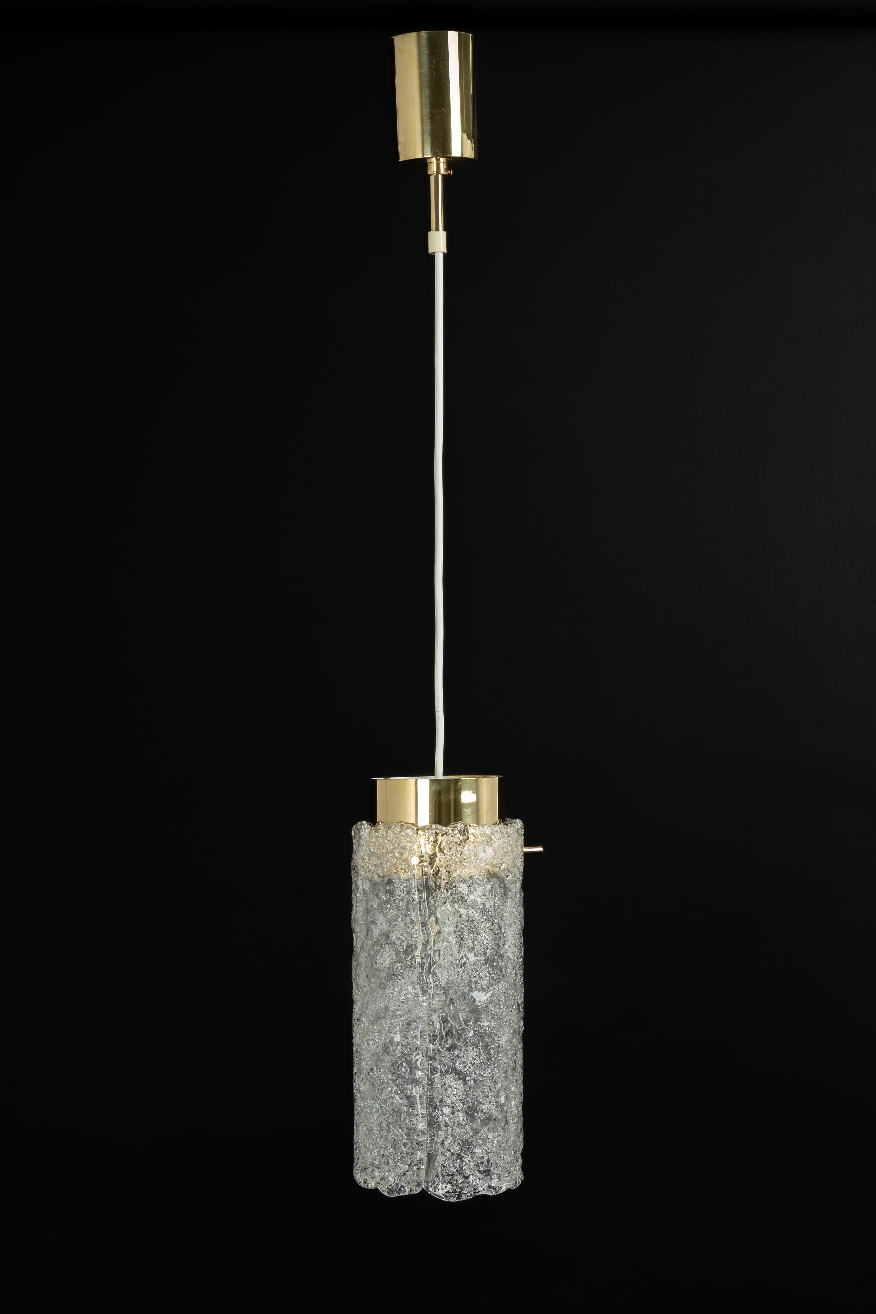 1 of 2 Petite Murano Pendant Lights by Hillebrand, 1960s In Good Condition For Sale In Aachen, NRW