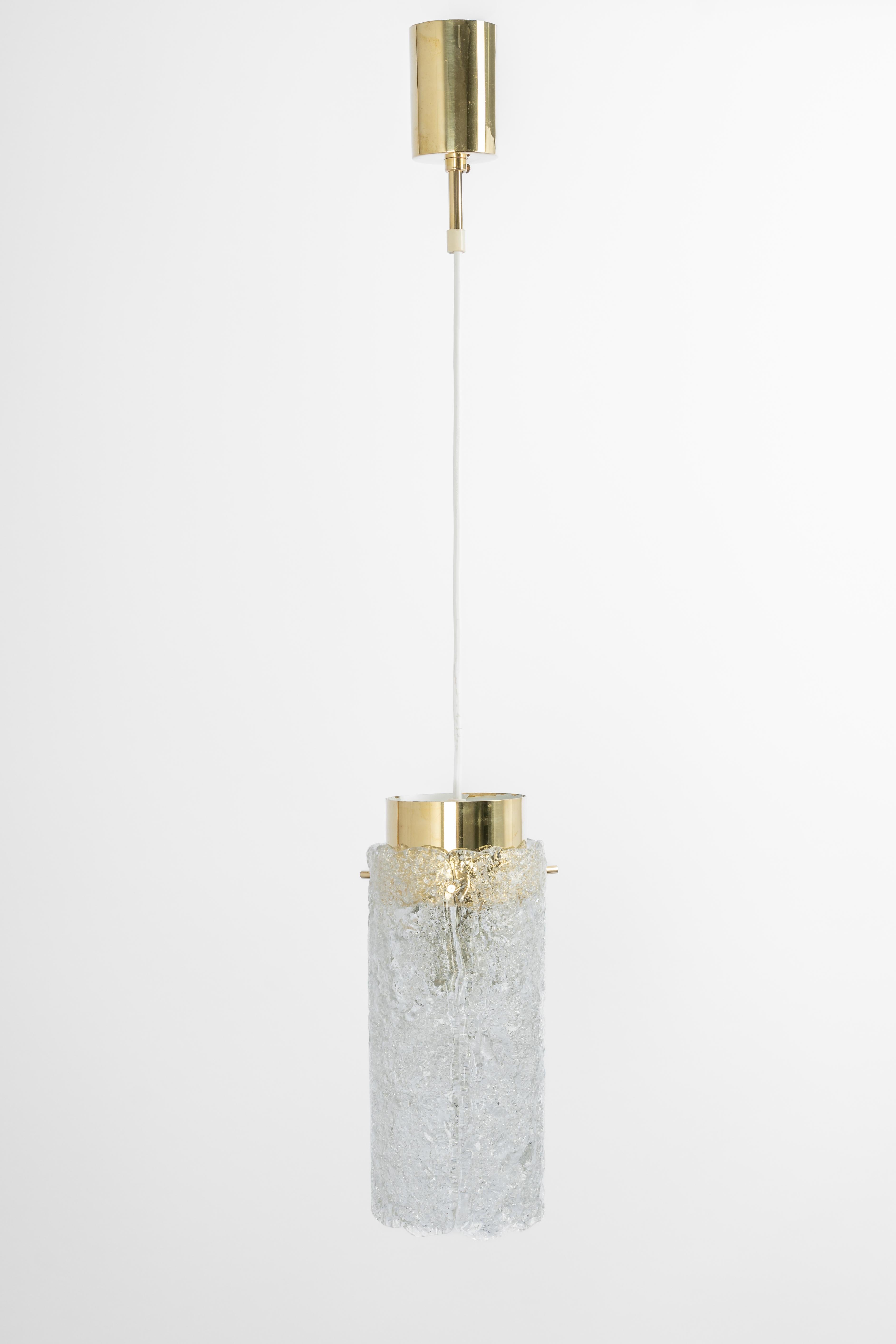 Late 20th Century 1 of 2 Petite Murano Pendant Lights by Hillebrand, 1960s For Sale