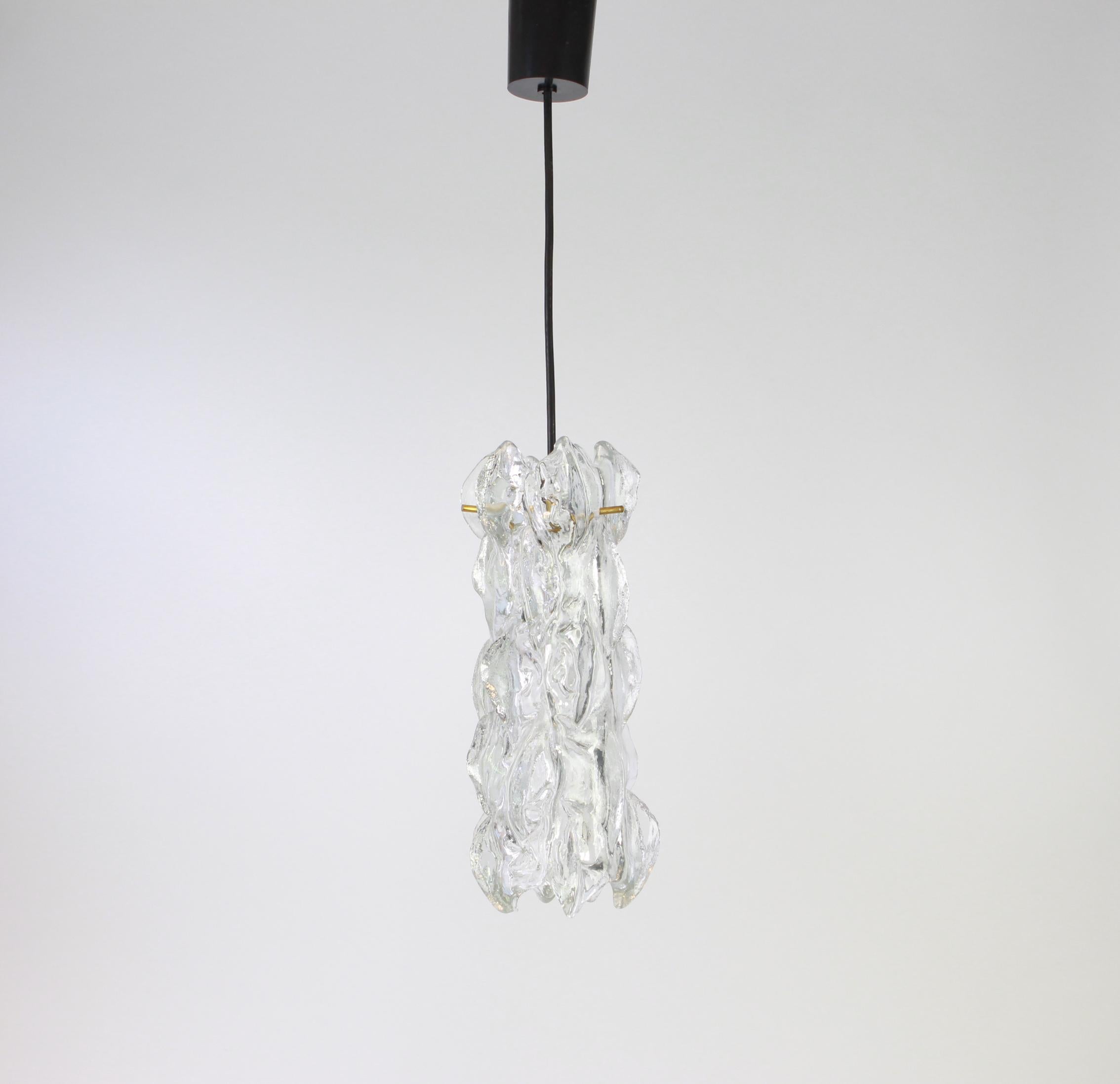 Late 20th Century 1 of 2 Petite Murano Pendant Lights Designed by Carlo Nason for Kalmar, 1970s