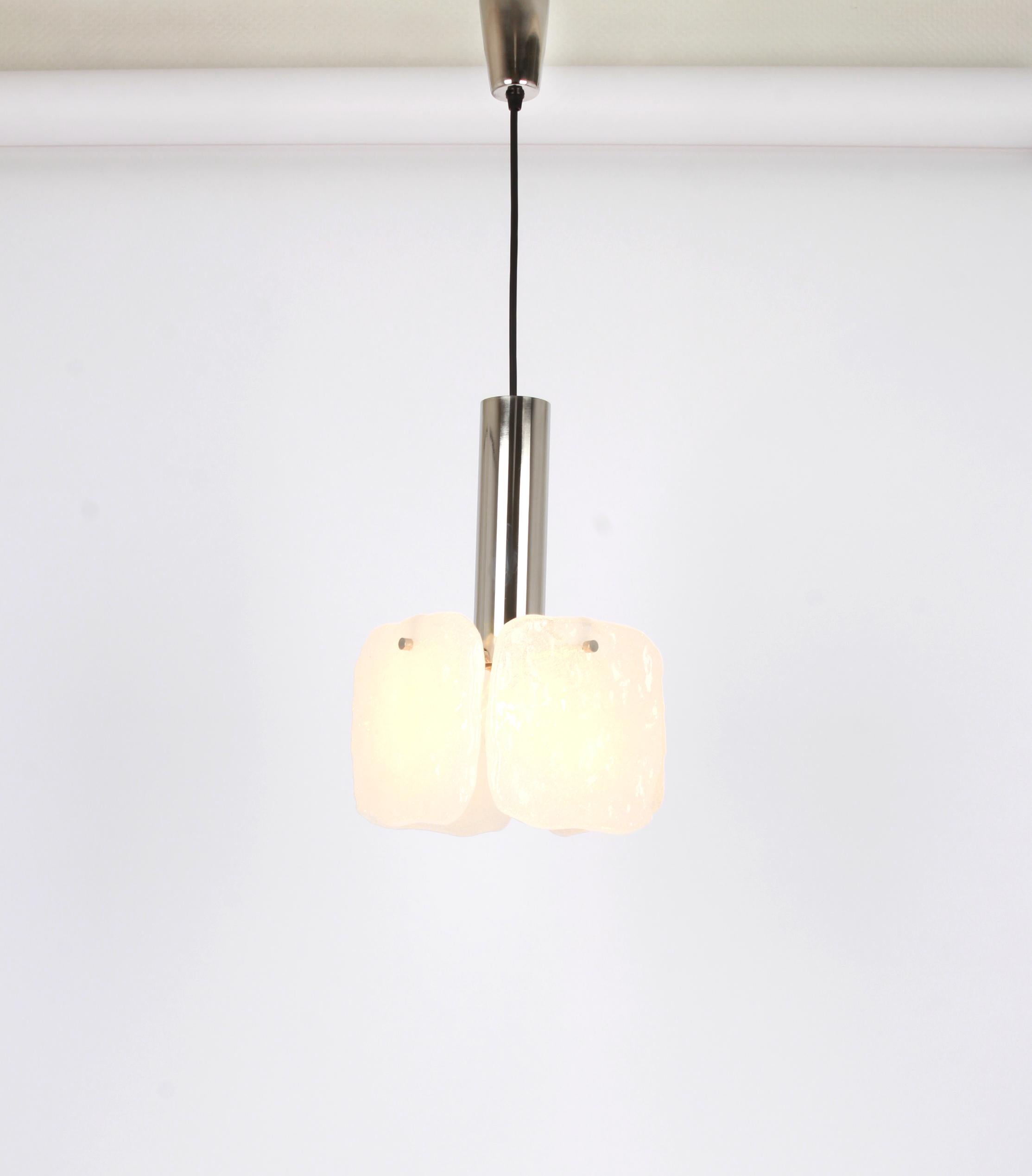 Late 20th Century 1 of 2 Petite Murano Pendant Lights Designed by Kalmar, Austria, 1970s For Sale