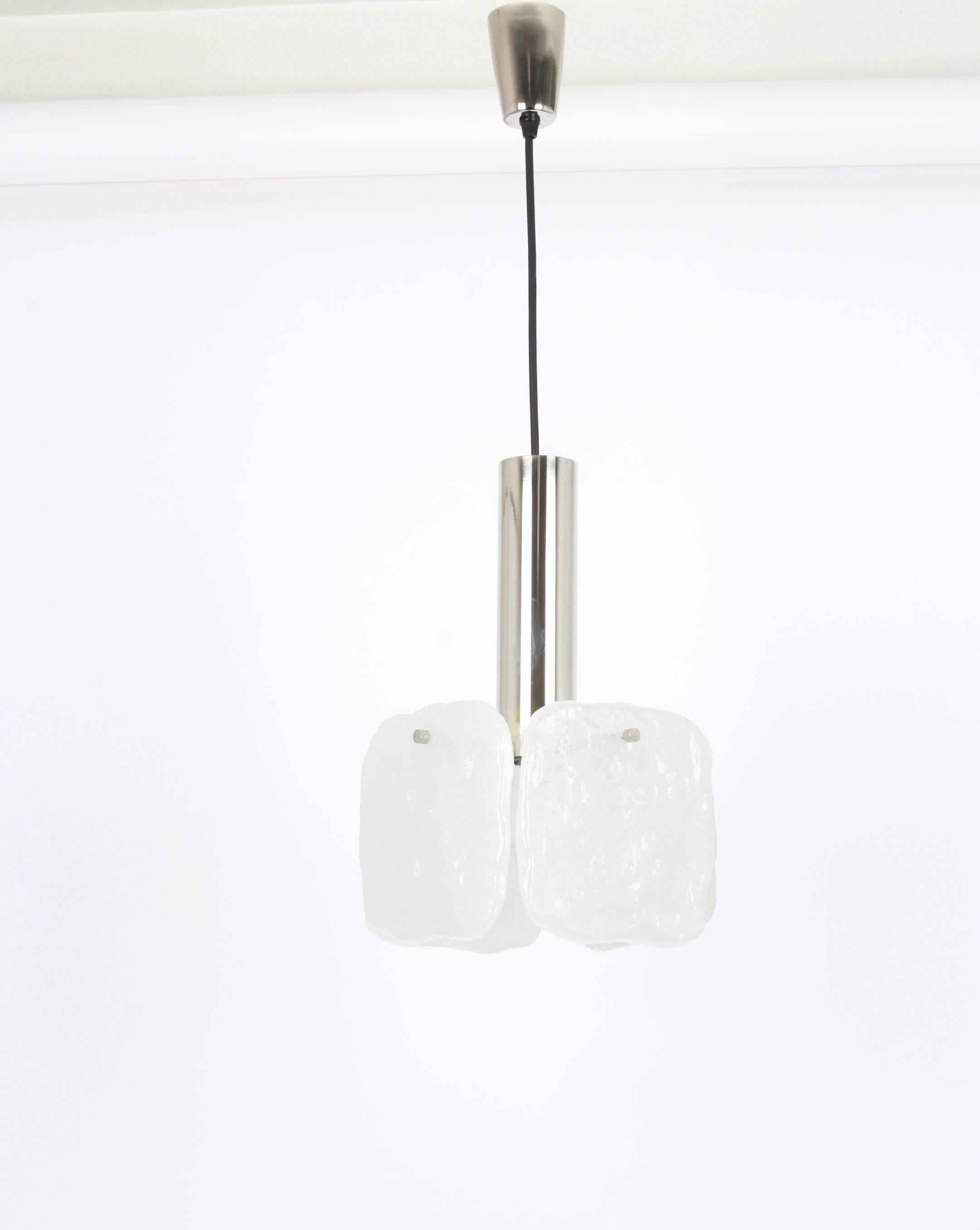 Murano Glass 1 of 2 Petite Murano Pendant Lights Designed by Kalmar, Austria, 1970s For Sale