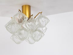 1 of 2 Petite Rare Pagoda Glass Flush mount by Kalmar, Austria, 1960s