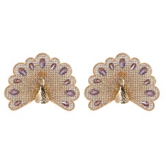1 von 2 Petite Rare Peacock Crystal Sconce von Palwa, Deutschland, 1960er Jahre
