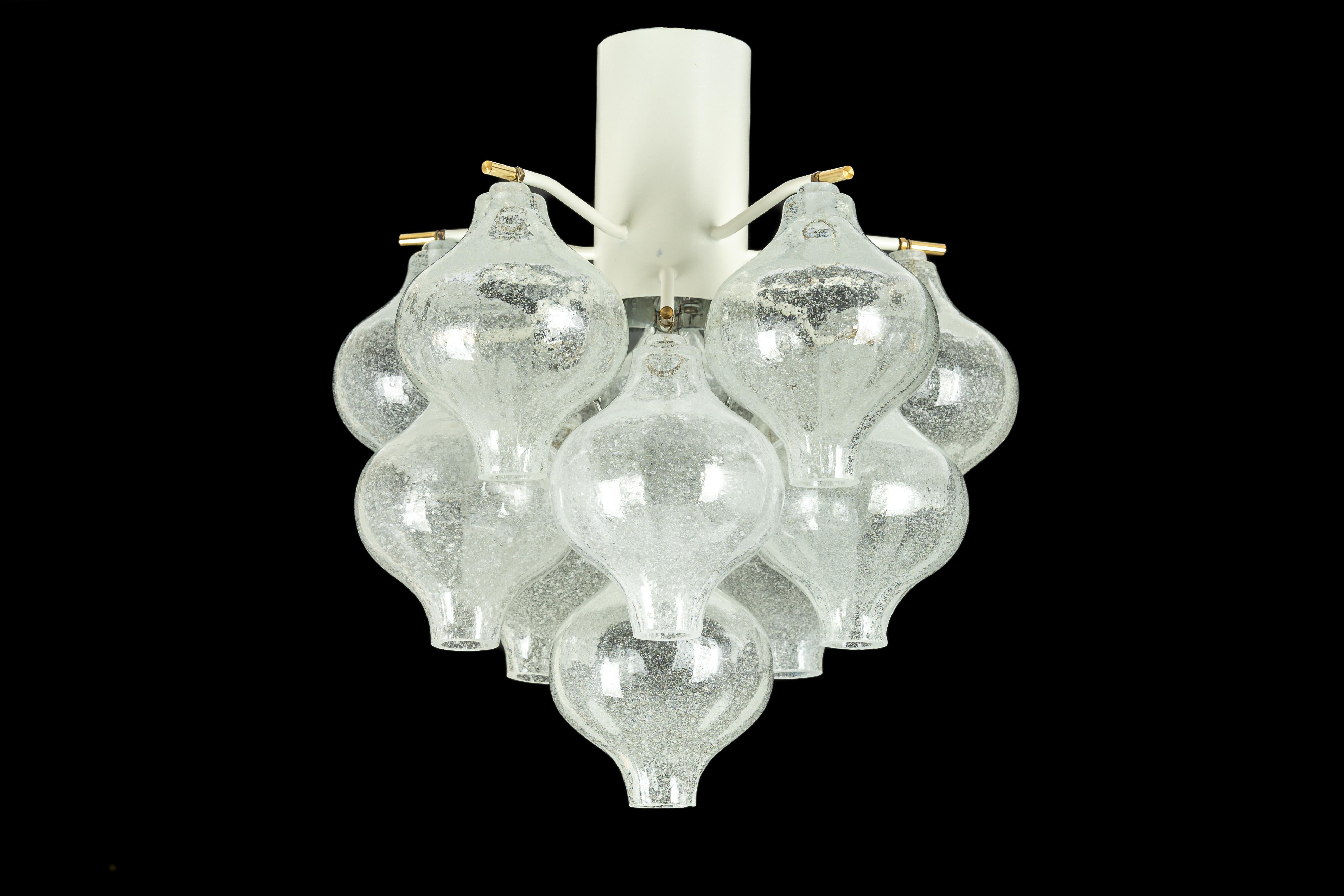 1 of 2 Petite Tulipan Glass Flush Mount by Kalmar, Austria, 1960s In Good Condition For Sale In Aachen, NRW