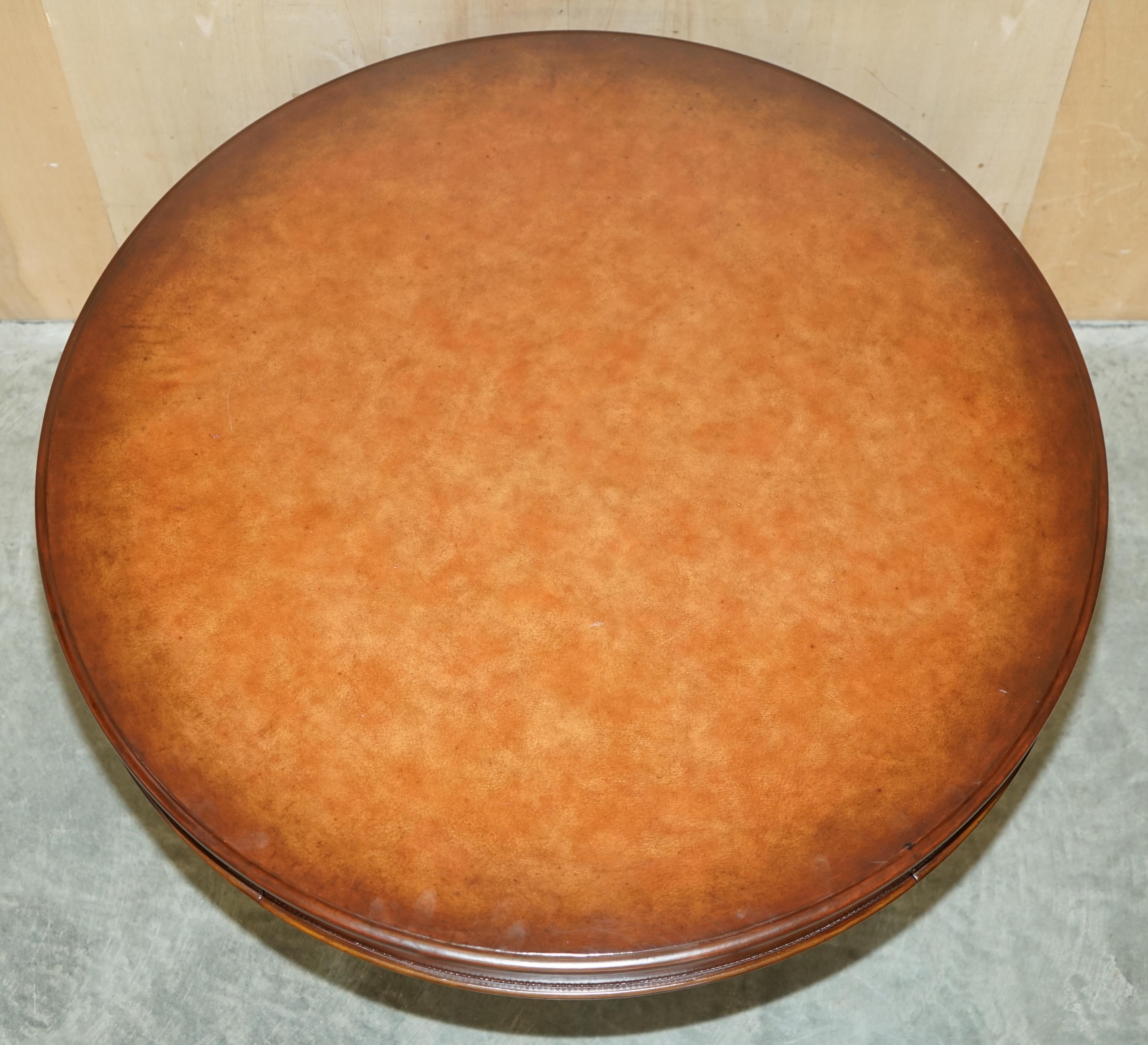 1 of 2 Ralph Lauren Centre Occasional Centre Tables in Brown Leather For Sale 6