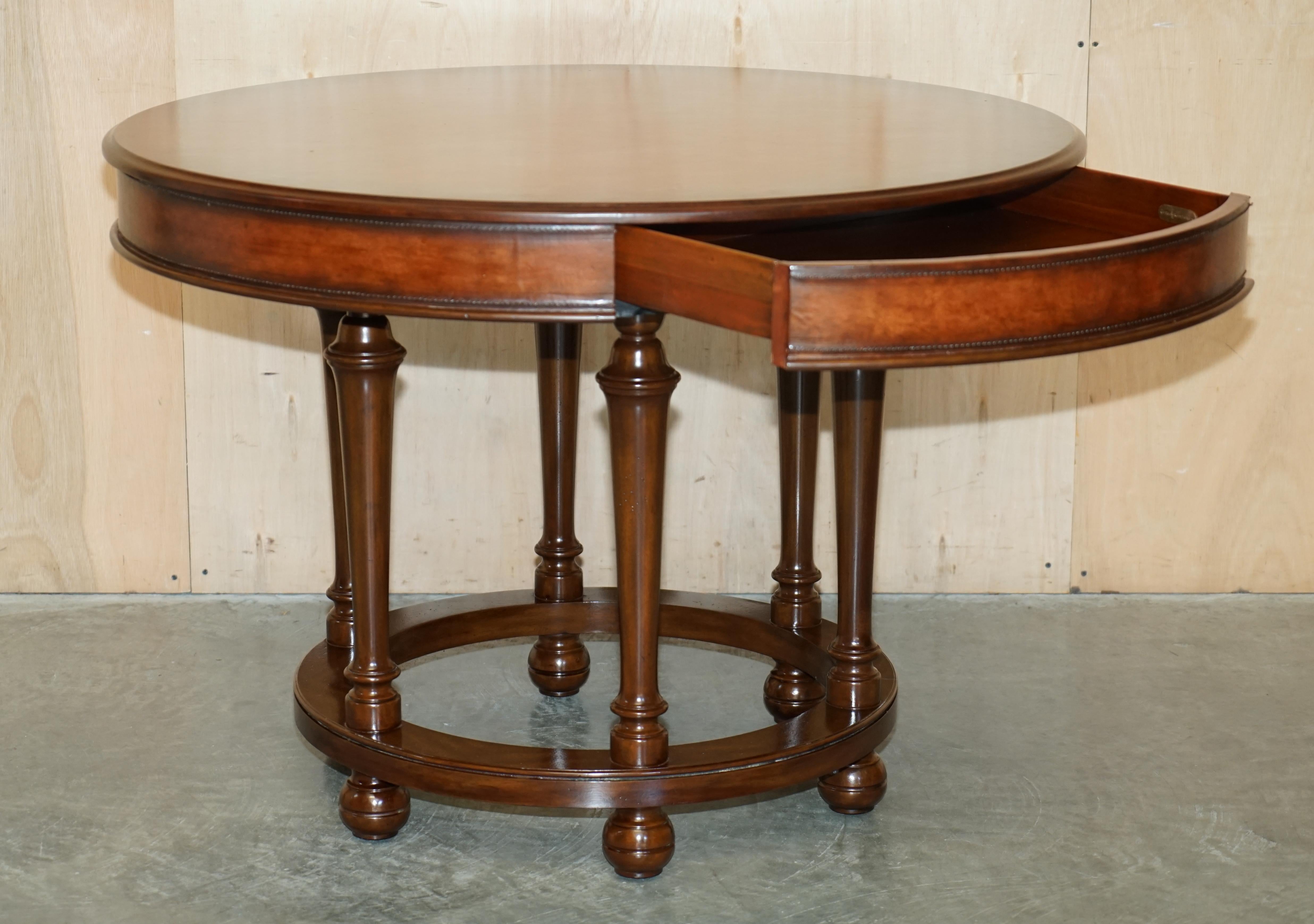 1 of 2 Ralph Lauren Centre Occasional Centre Tables in Brown Leather For Sale 10