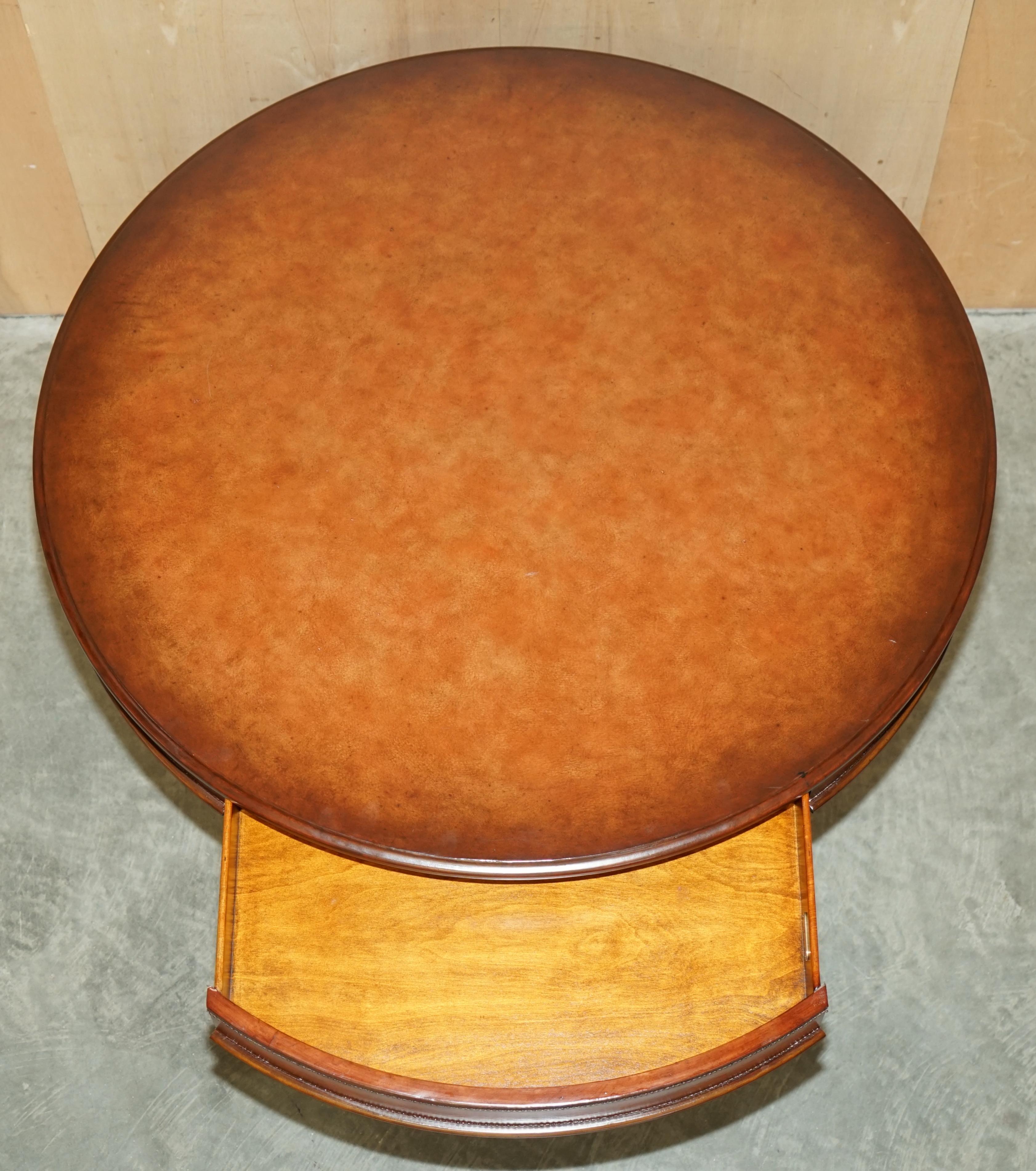 1 of 2 Ralph Lauren Centre Occasional Centre Tables in Brown Leather For Sale 12