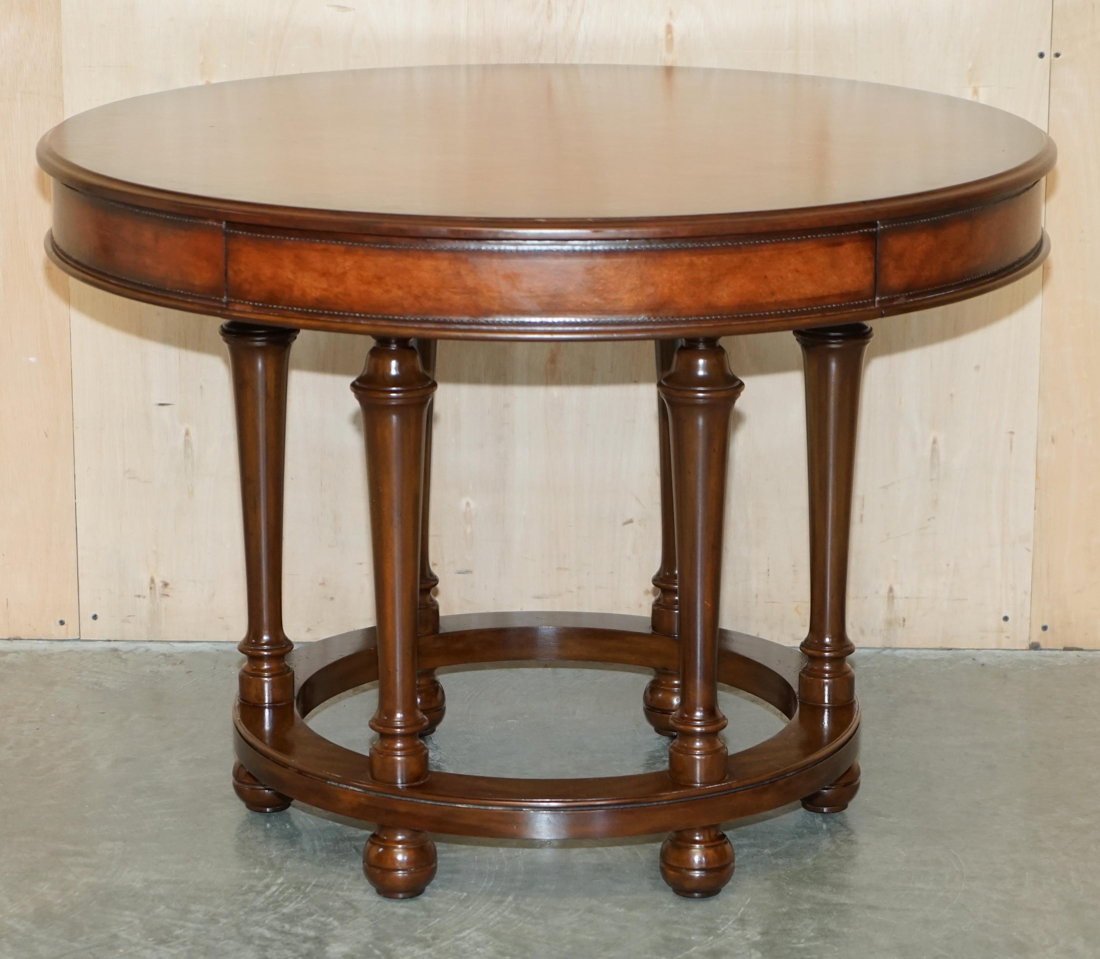 American 1 of 2 Ralph Lauren Centre Occasional Centre Tables in Brown Leather For Sale