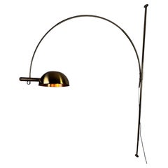 1 sur 2 : lampadaires « Arc » rares en laiton, créés par Florian Schulz, années 1970, Allemagne