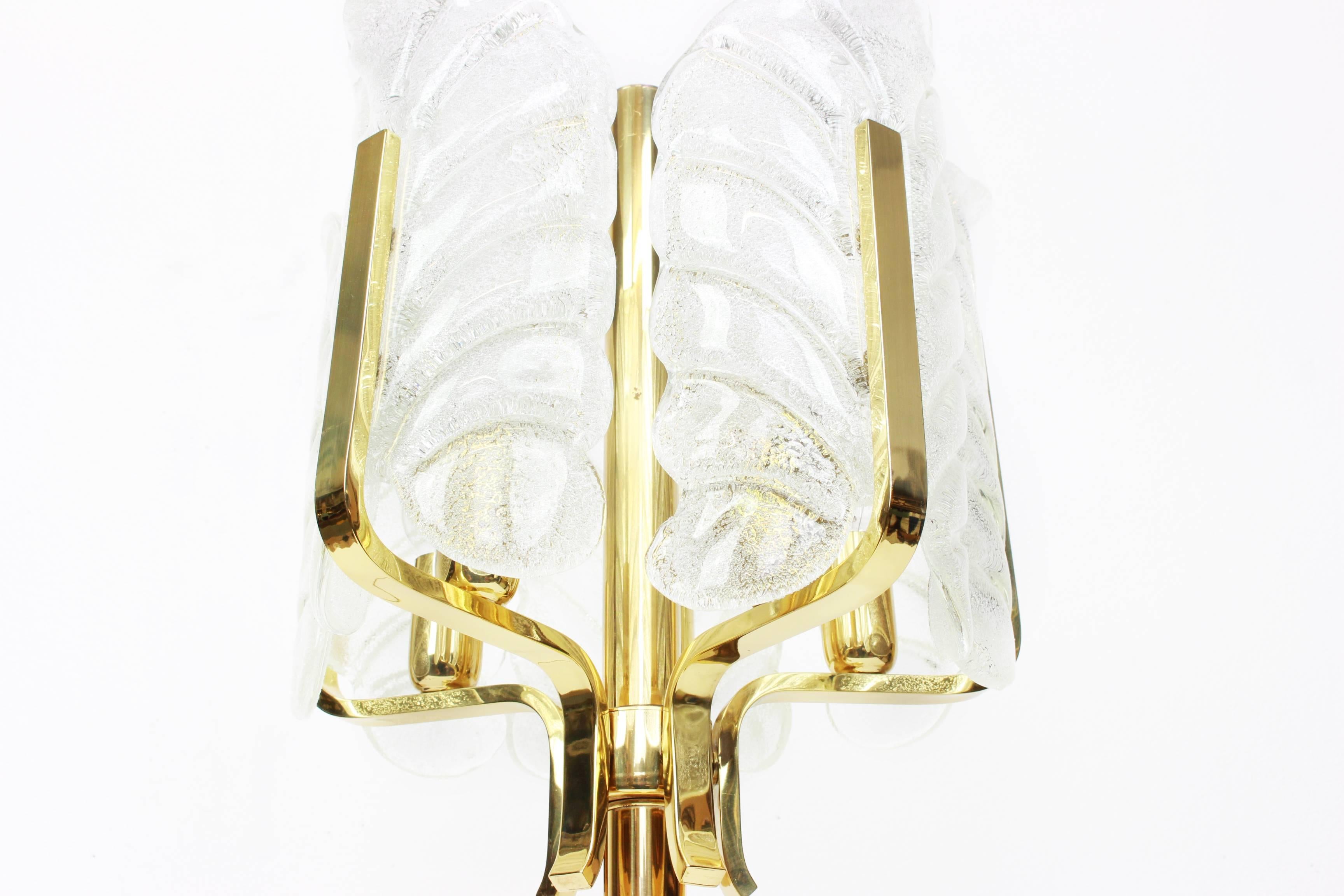 1 of 2 Rare Carl Fagerlund for Orrefors Table Lamp, Murano Glass Leaves, 1960s In Good Condition For Sale In Aachen, NRW