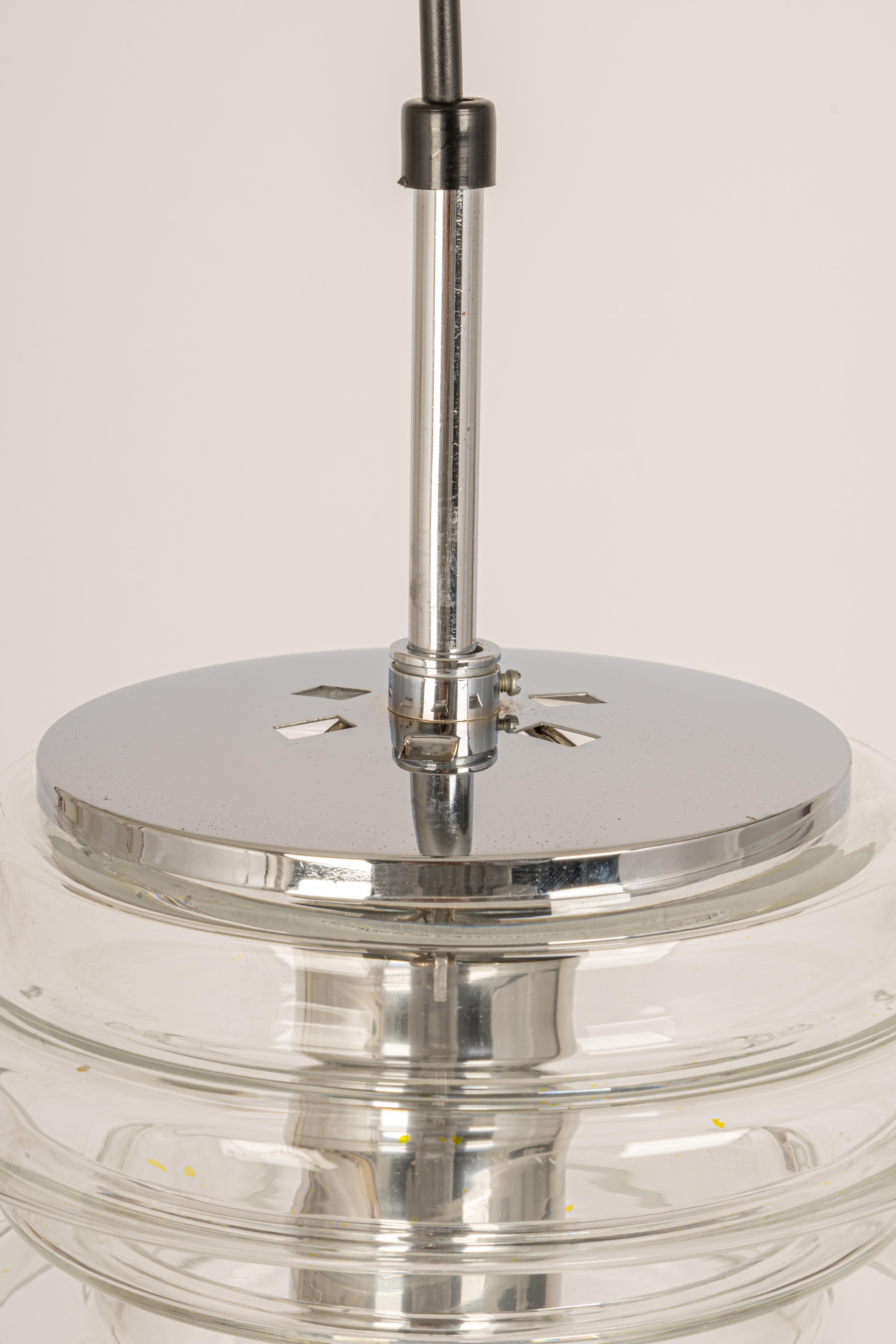 1 di 2 rare grandi lampade a sospensione in vetro trasparente di Limburg, Germania, anni '70 in vendita 6