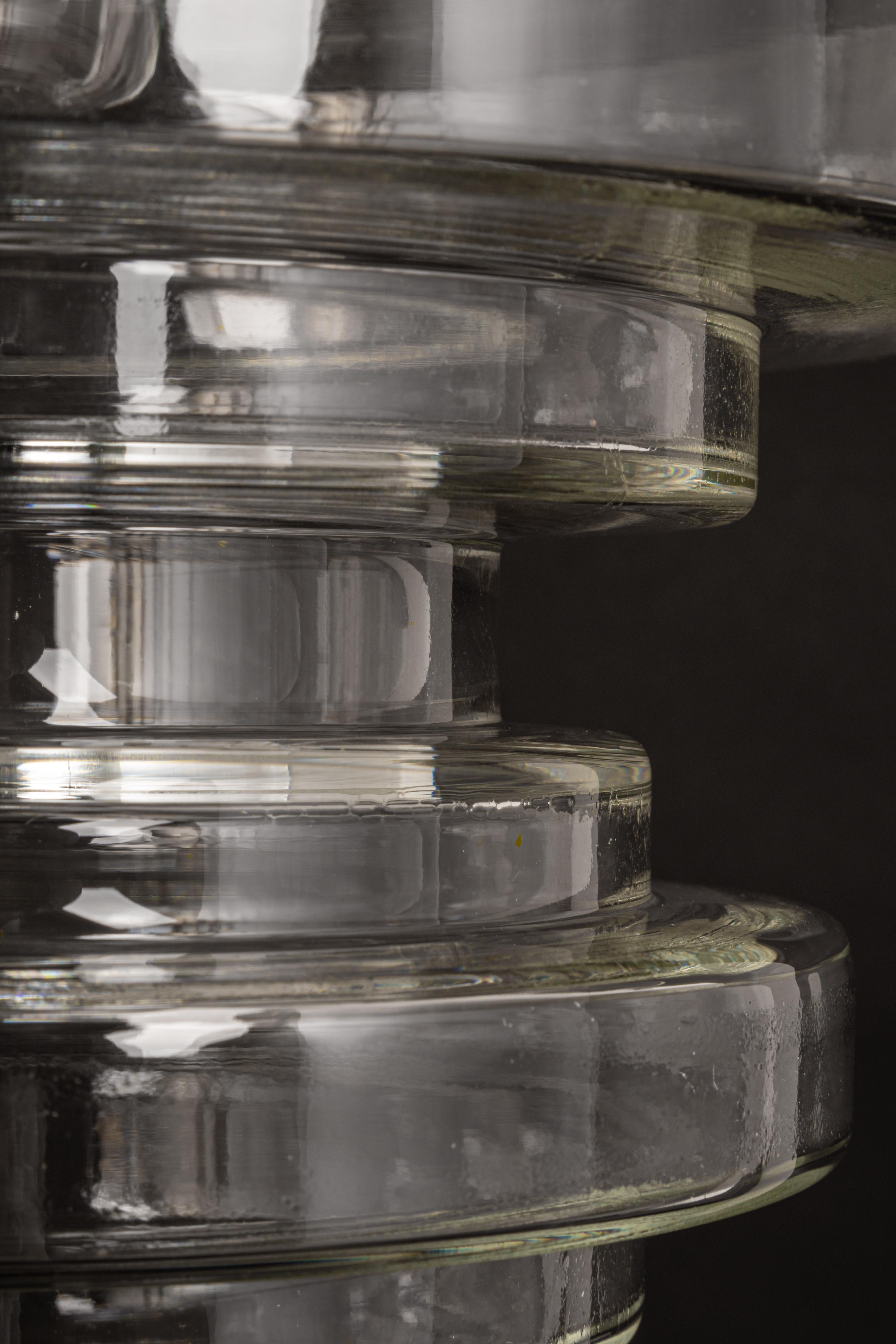 1 di 2 rare lampade a sospensione in vetro trasparente di Limburg, Germania, anni '70 in vendita 10