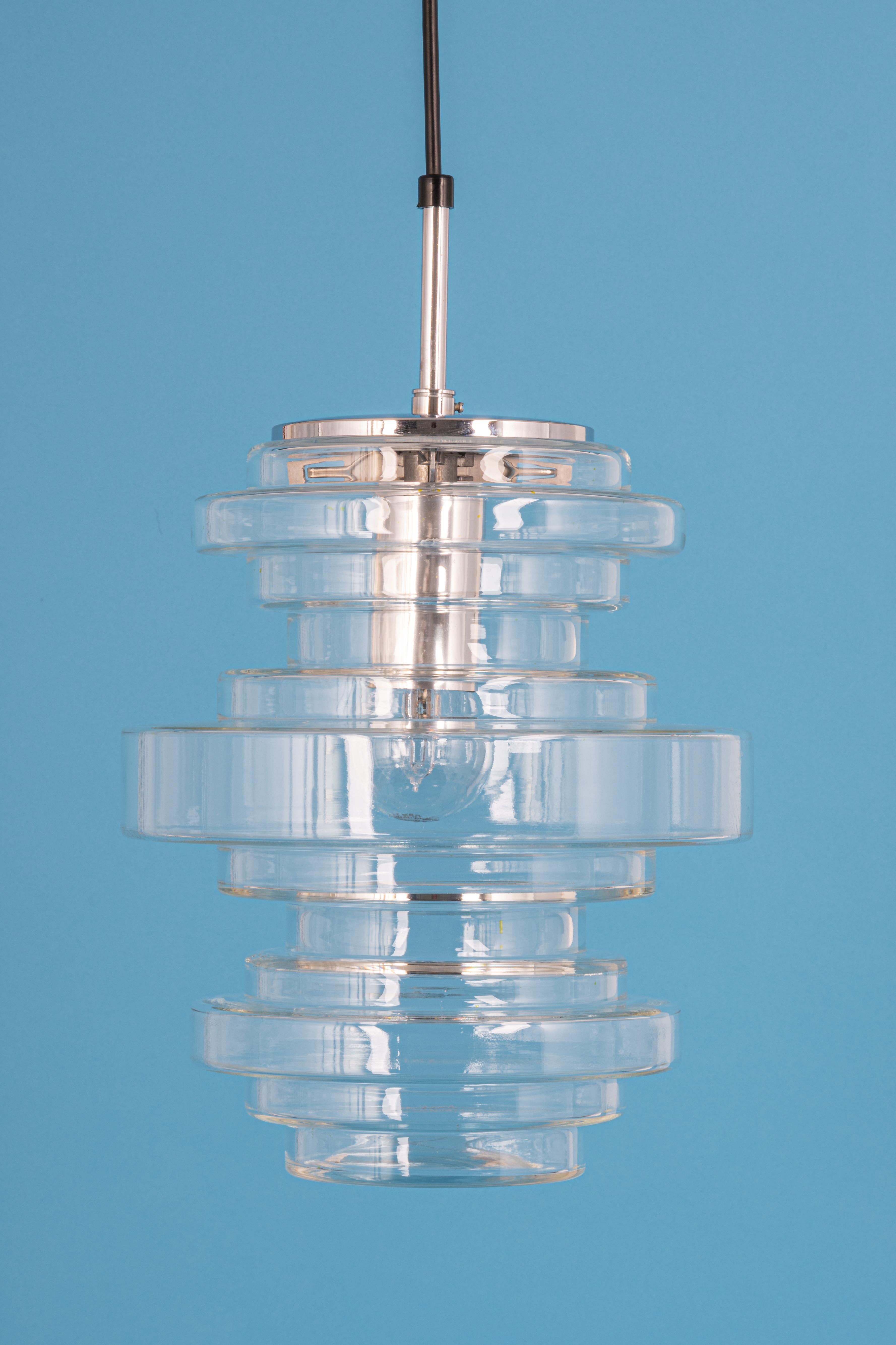 1 di 2 rare lampade a sospensione in vetro trasparente di Limburg, Germania, anni '70 in vendita 11