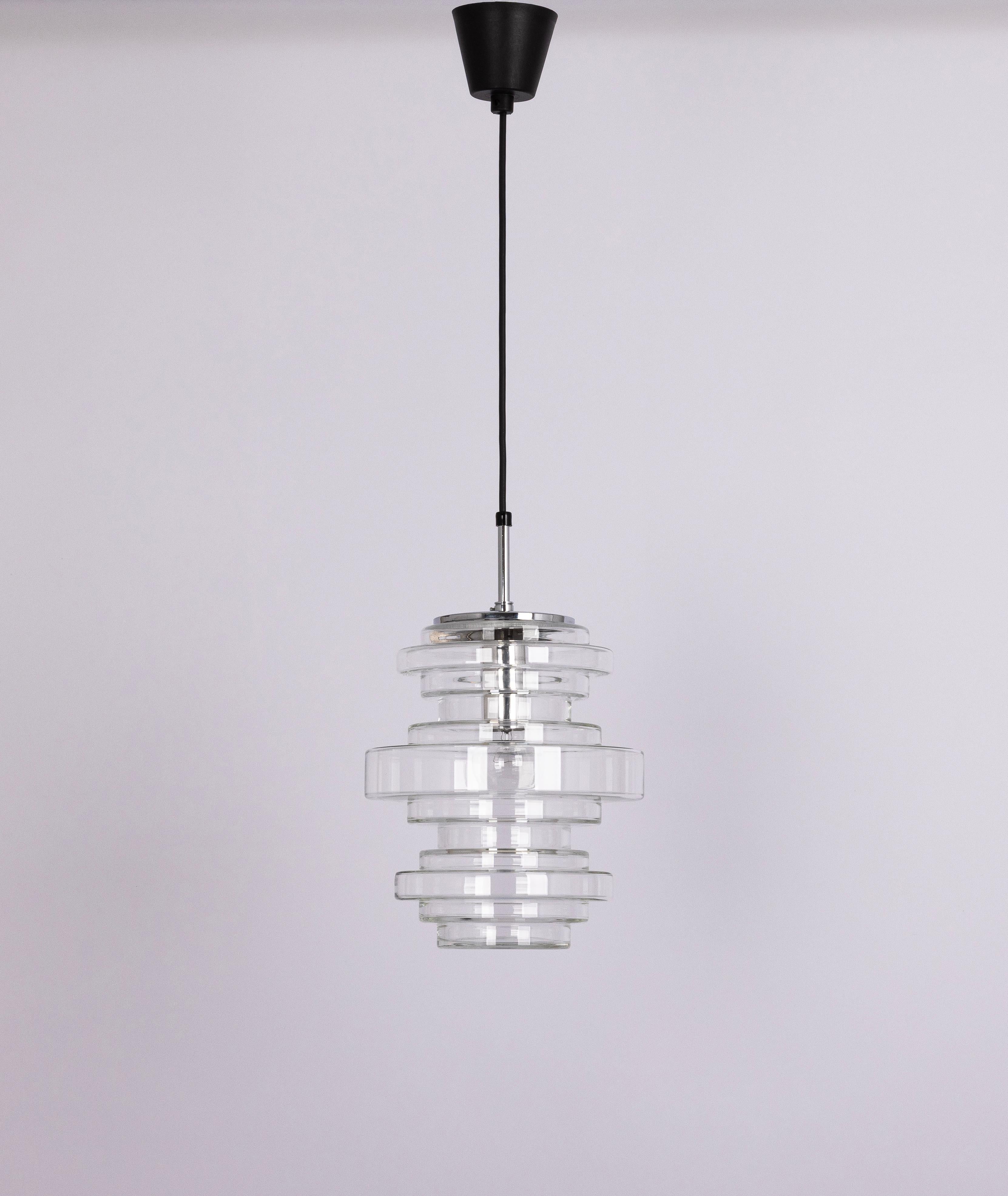 1 di 2 rare lampade a sospensione in vetro trasparente di Limburg, Germania, anni '70 in vendita 2