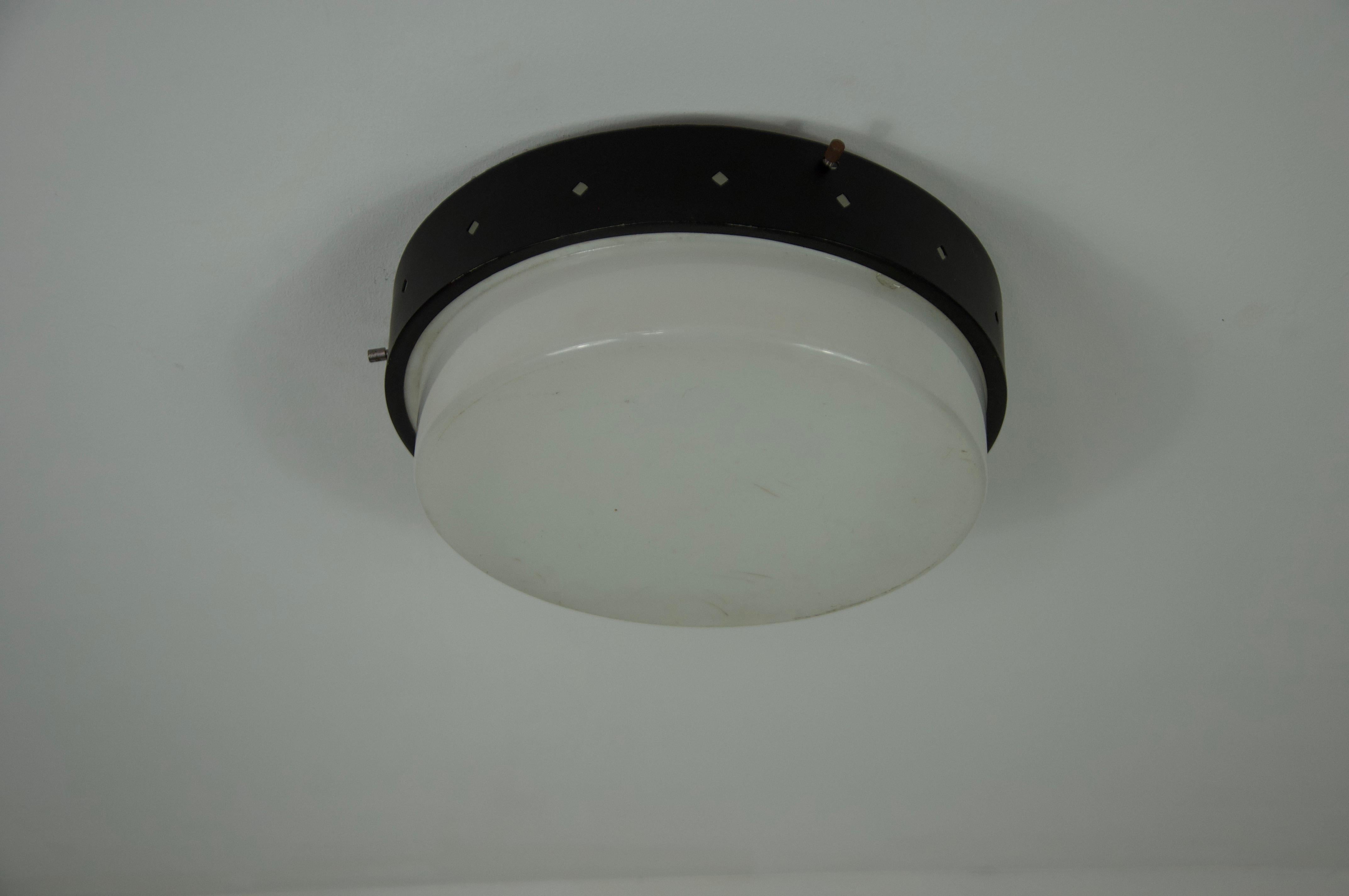 Mid-Century Modern 1 of 2 Round Mid-Century Flush Mount, 1960s, Italy For Sale