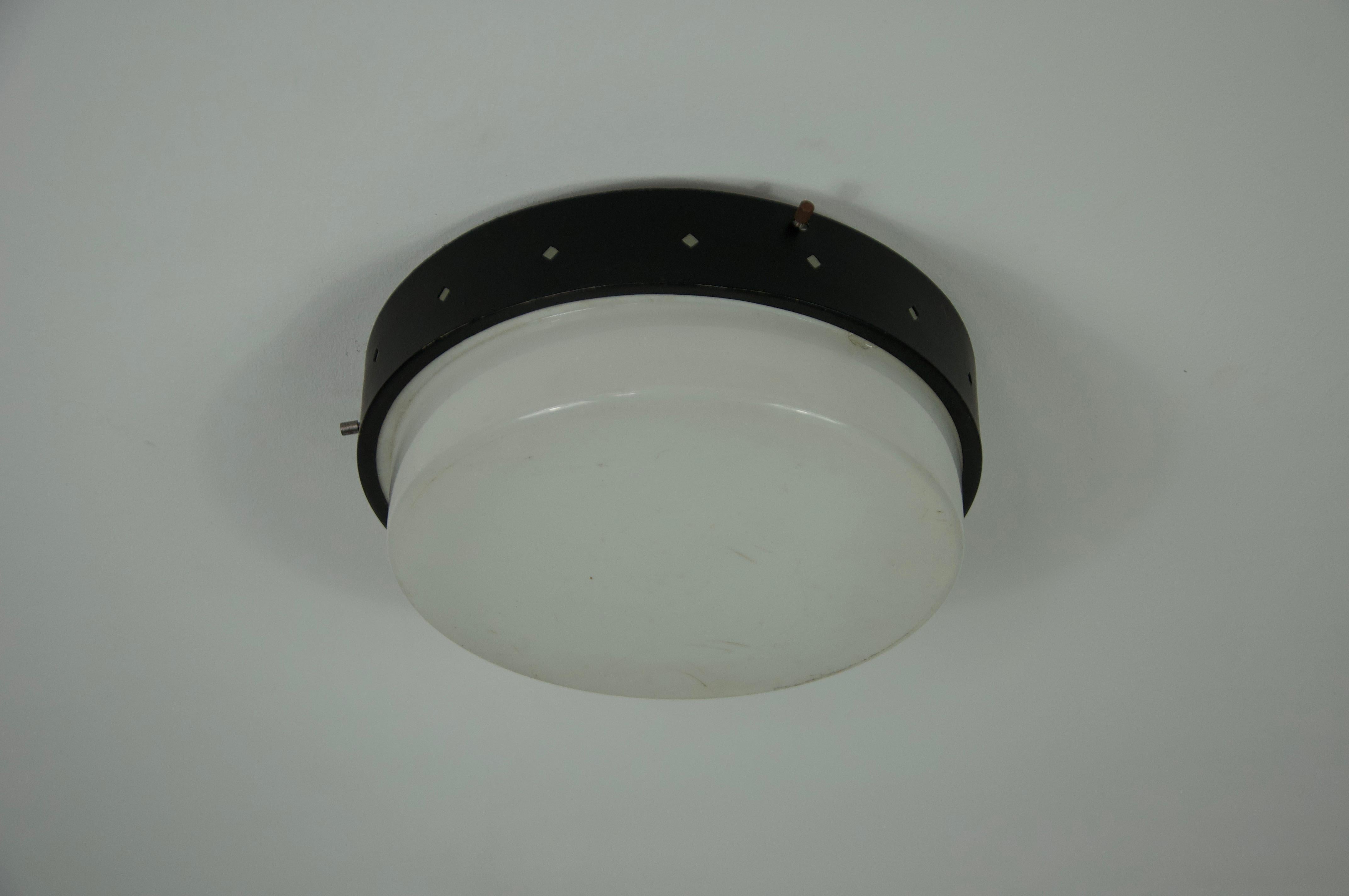 Italian 1 of 2 Round Mid-Century Flush Mount, 1960s, Italy For Sale
