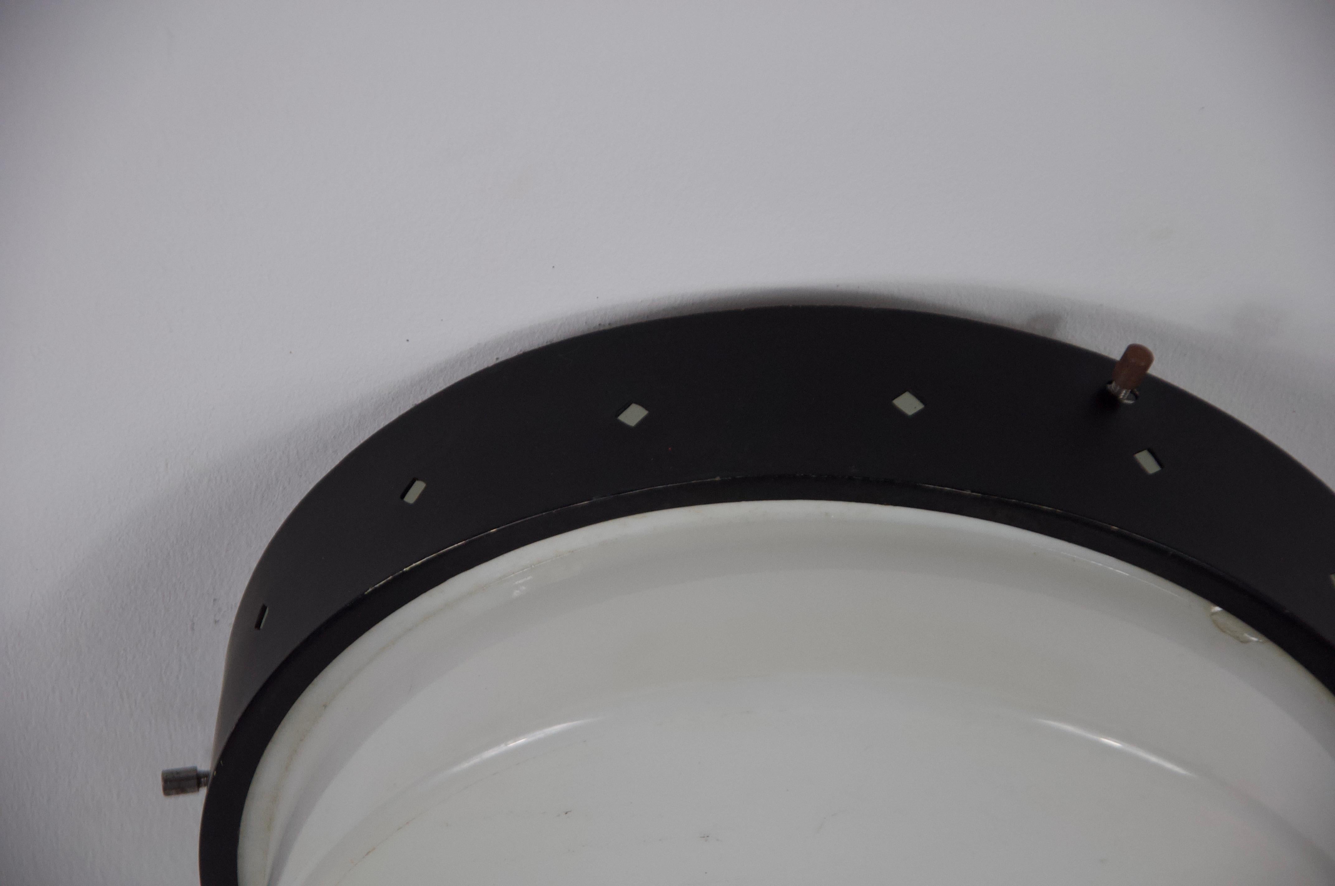 Metal 1 of 2 Round Mid-Century Flush Mount, 1960s, Italy For Sale