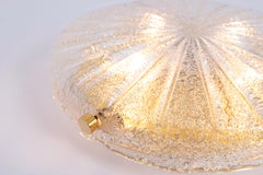 1 of 3 Round Murano Amber Sunburst Flushmount by Hillebrand, Germany, 1970
