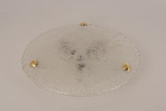 1 von 2 runden Murano-Eisglas-Einbaubeleuchtung von Hillebrand, Deutschland, 1970er Jahre